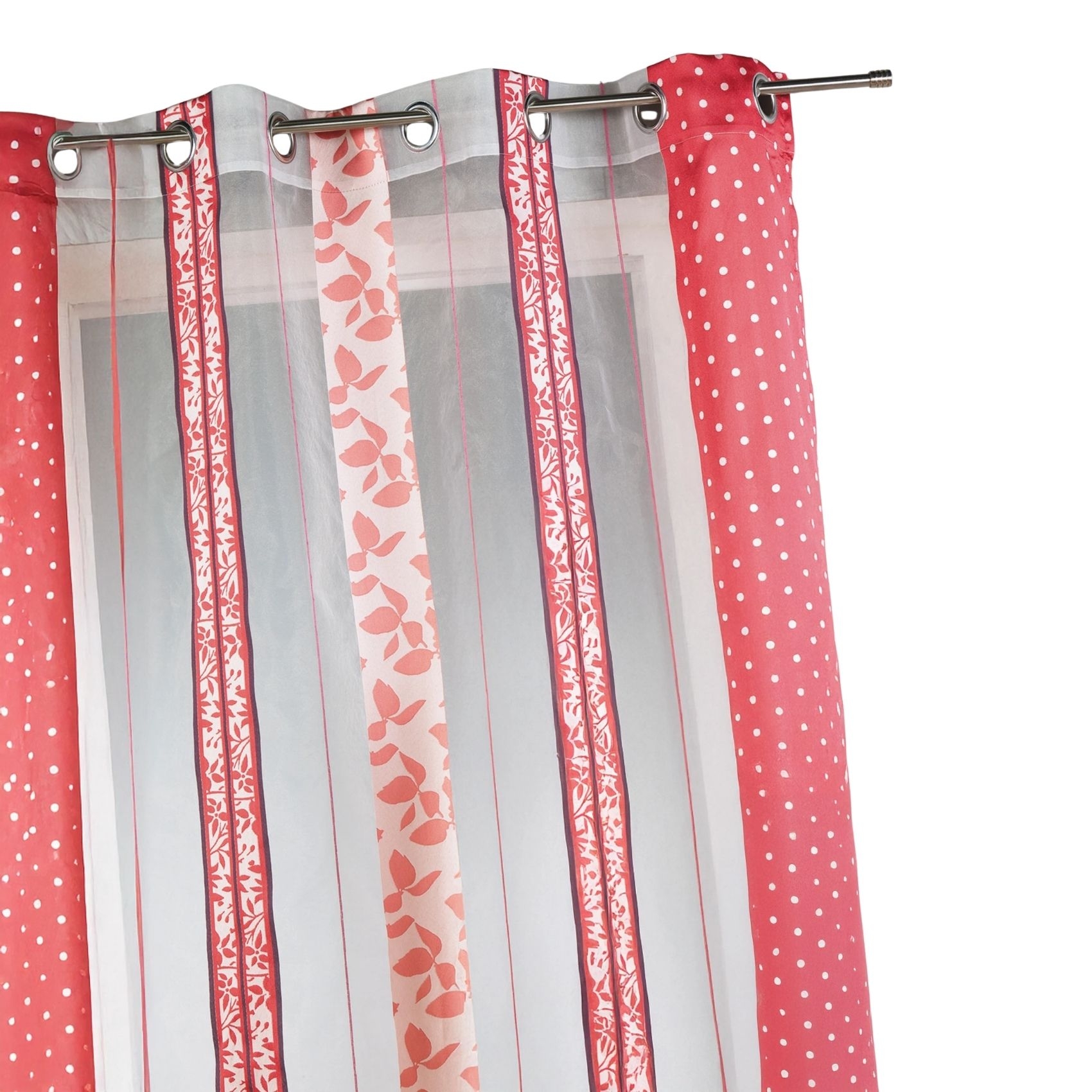 Voilage en organza jacquard à rayures verticales à motifs — vue 4