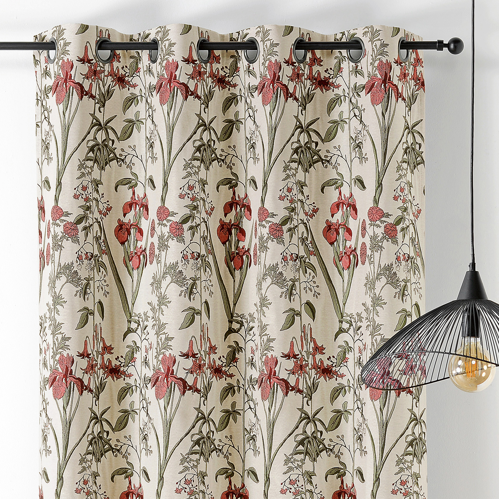 Rideau fleur d'Iris poly-coton — vue 3
