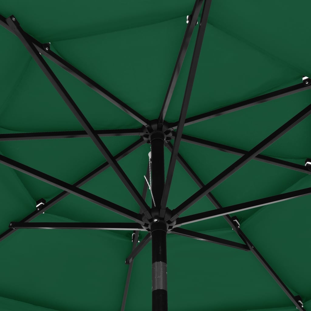 Parasol à 3 niveaux avec mât en aluminium 3 mètres — vue 6
