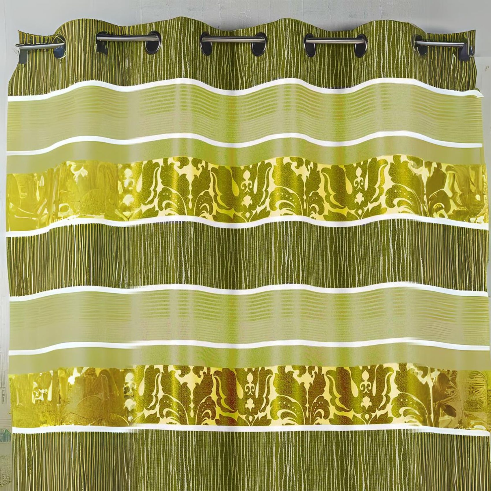 Rideau en jacquard à rayures horizontales colorées — vue 4