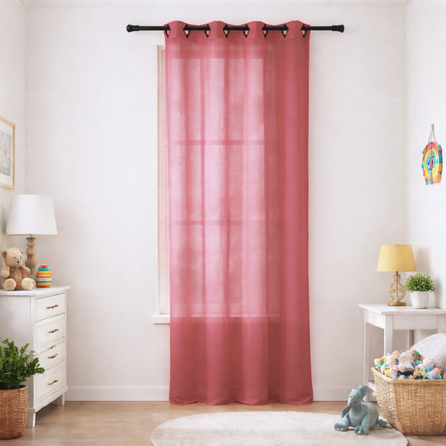 Voilage en Etamine Légère Unie à Oeillets Carrés — vue 5