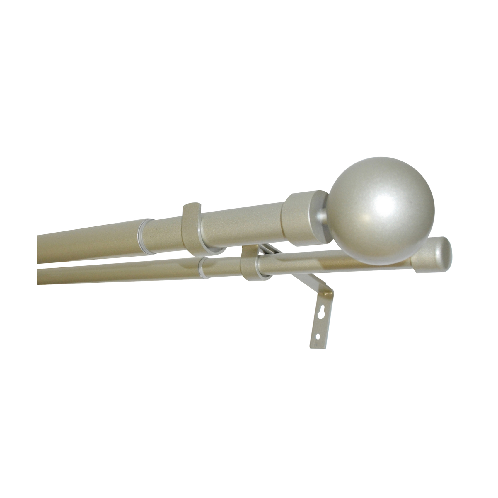 Kit double tringle à rideaux extensible embouts boule D28-19mm