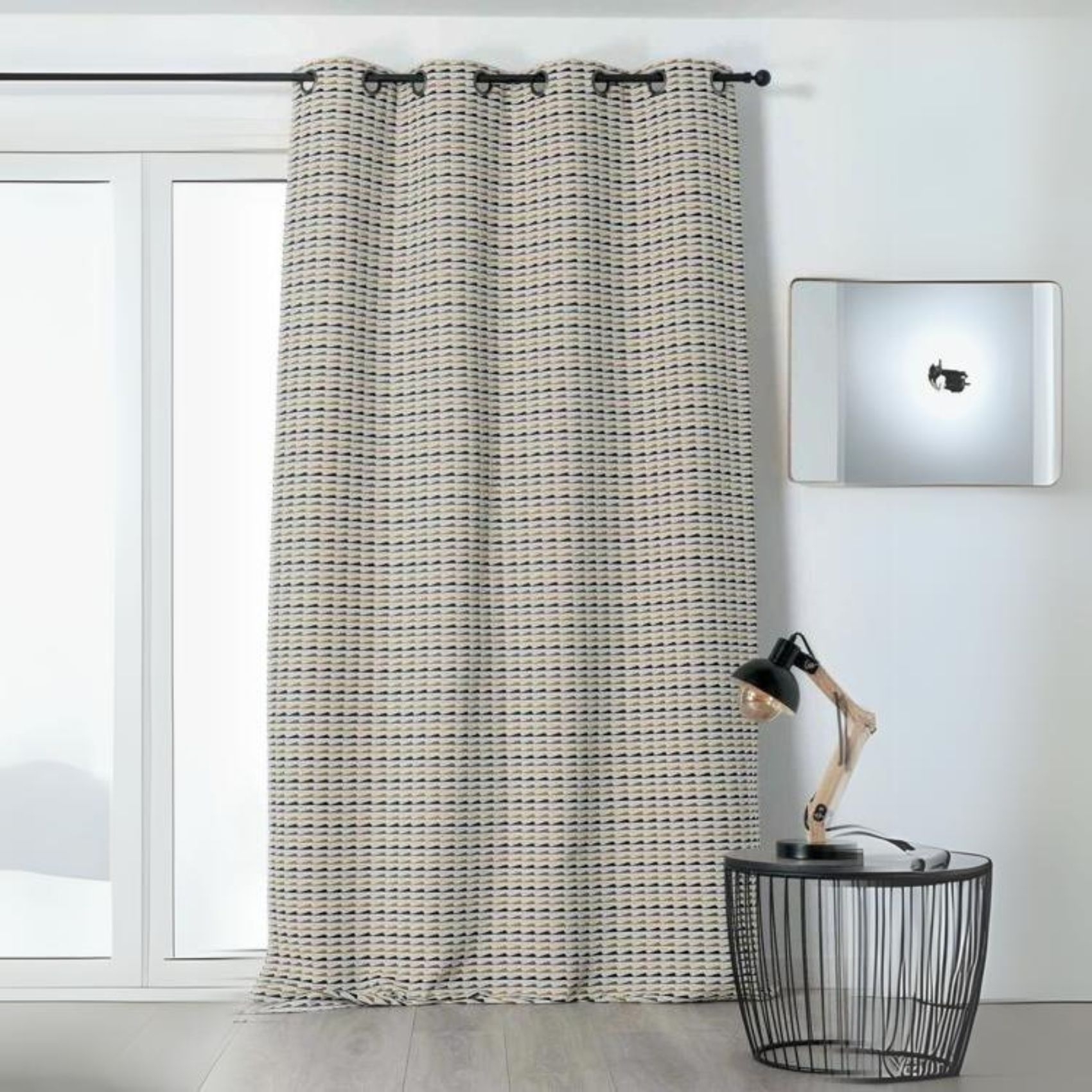 Rideau à Motifs Géométriques Colorés