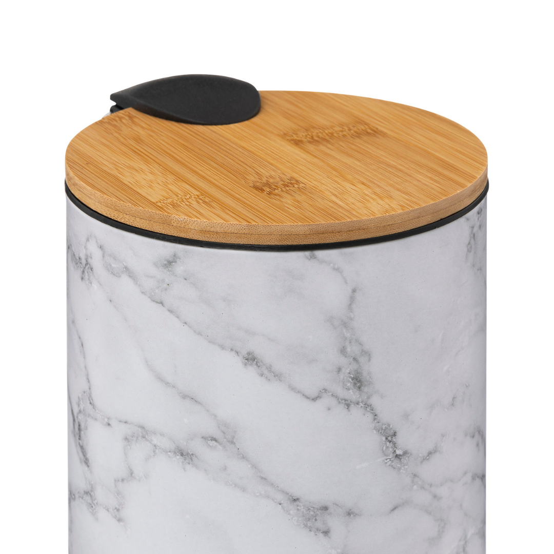 Poubelle de salle de bain effet marbre — vue 3