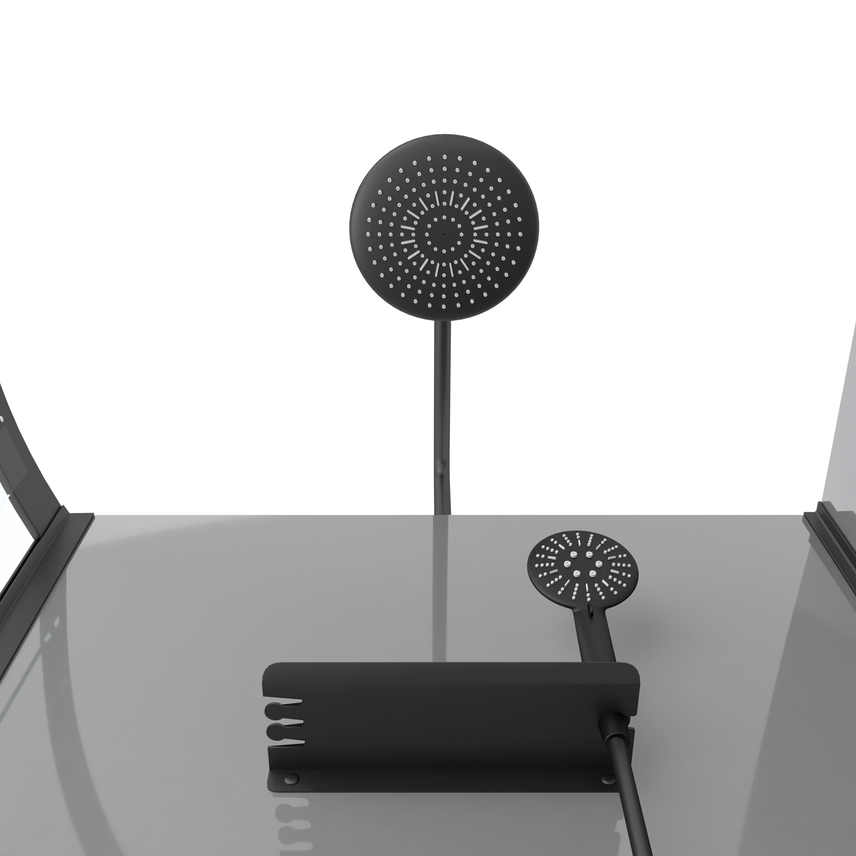 Cabine de douche 1/4 de cercle avec receveur — vue 3