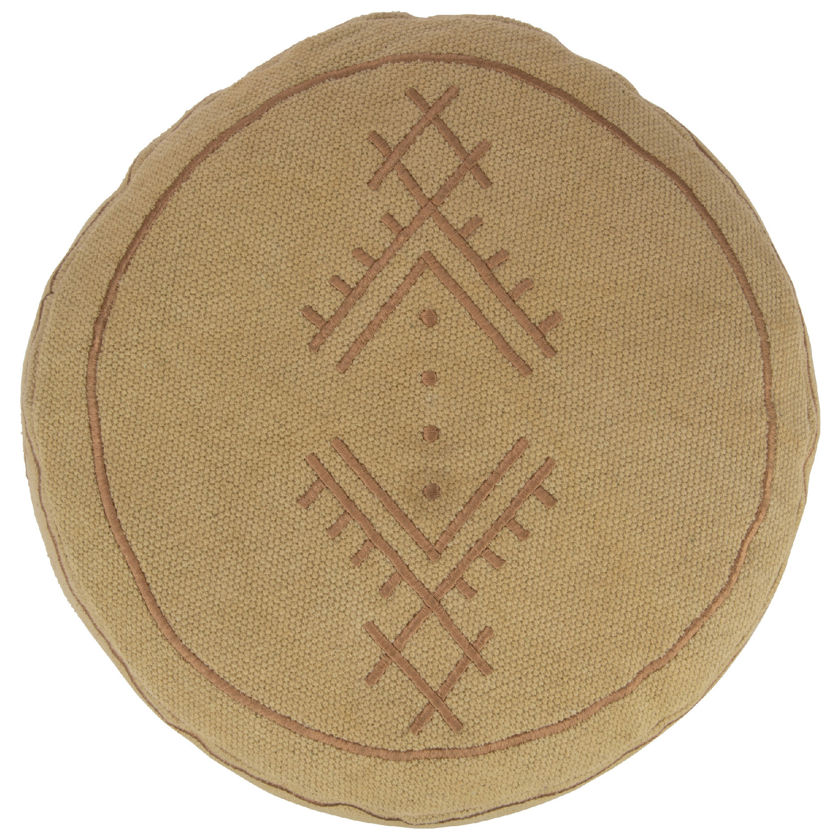 Pouf cylindre motifs ethniques en coton — vue 3