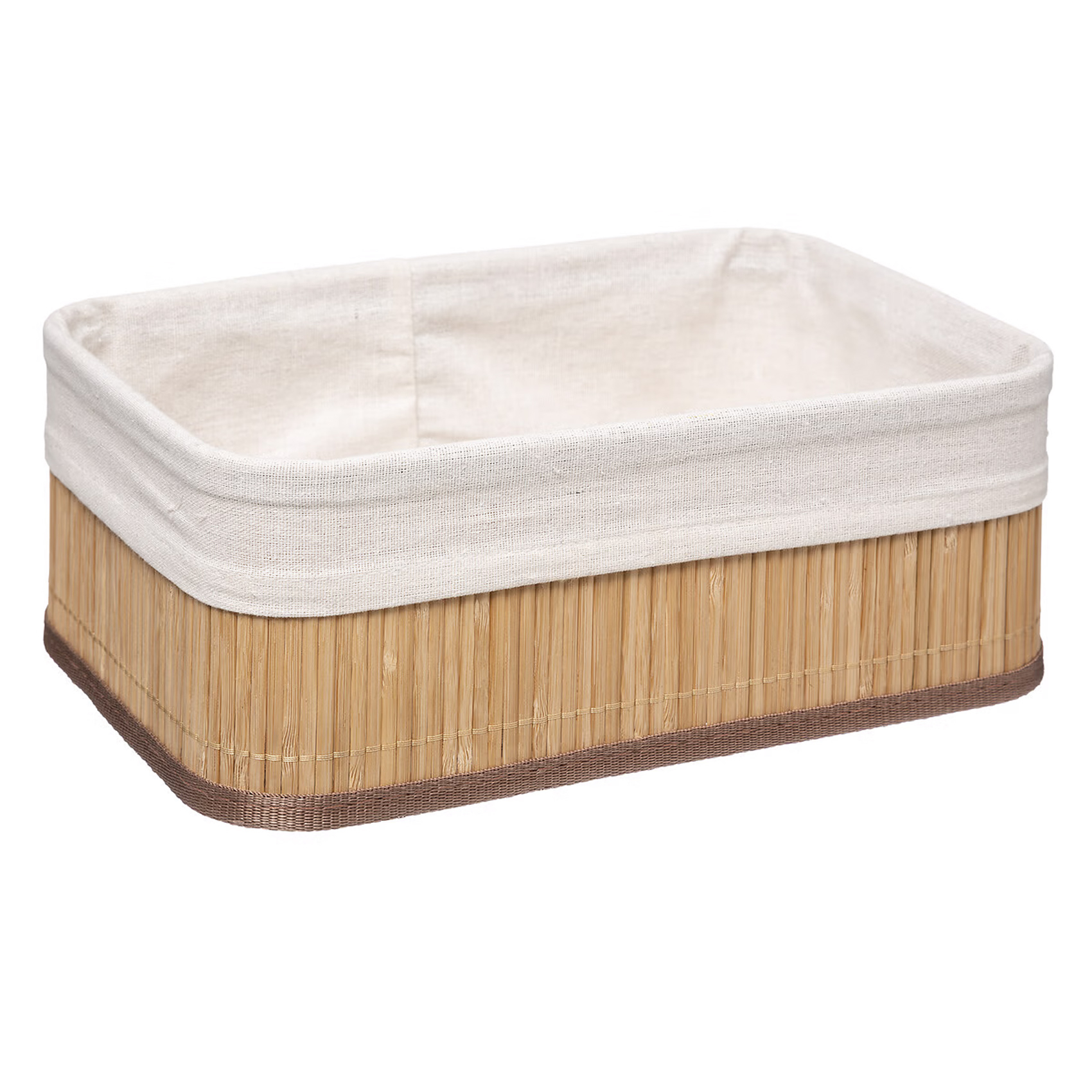 Lot de 3 paniers en bambou et tissu — vue 3
