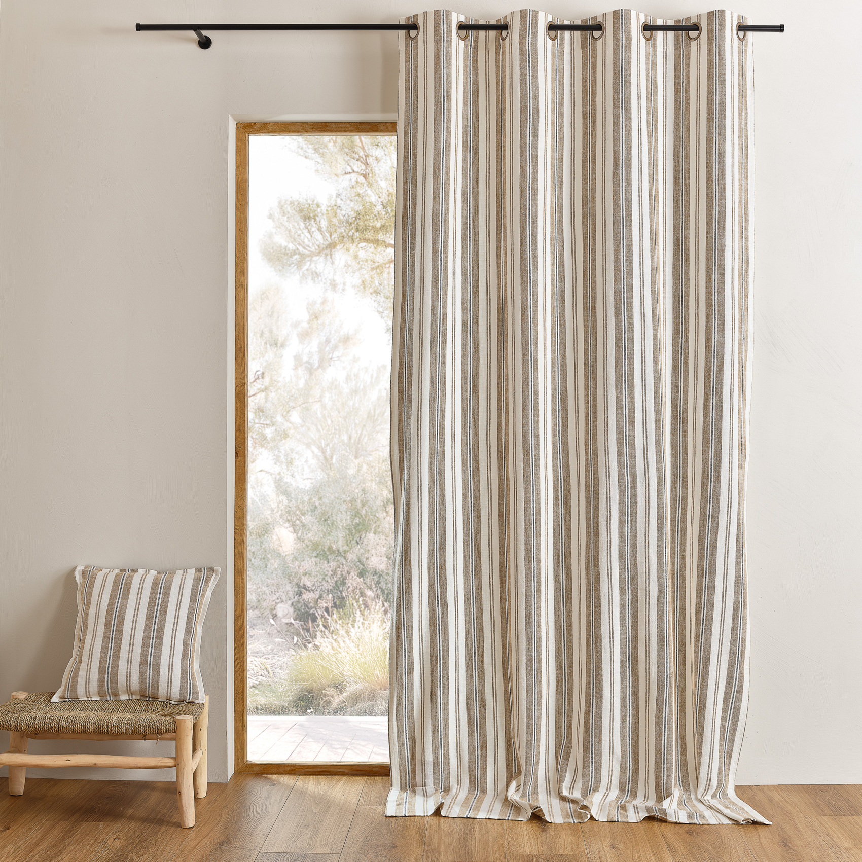 Rideau 100% coton rayures tapissier LOURMARIN — vue 6