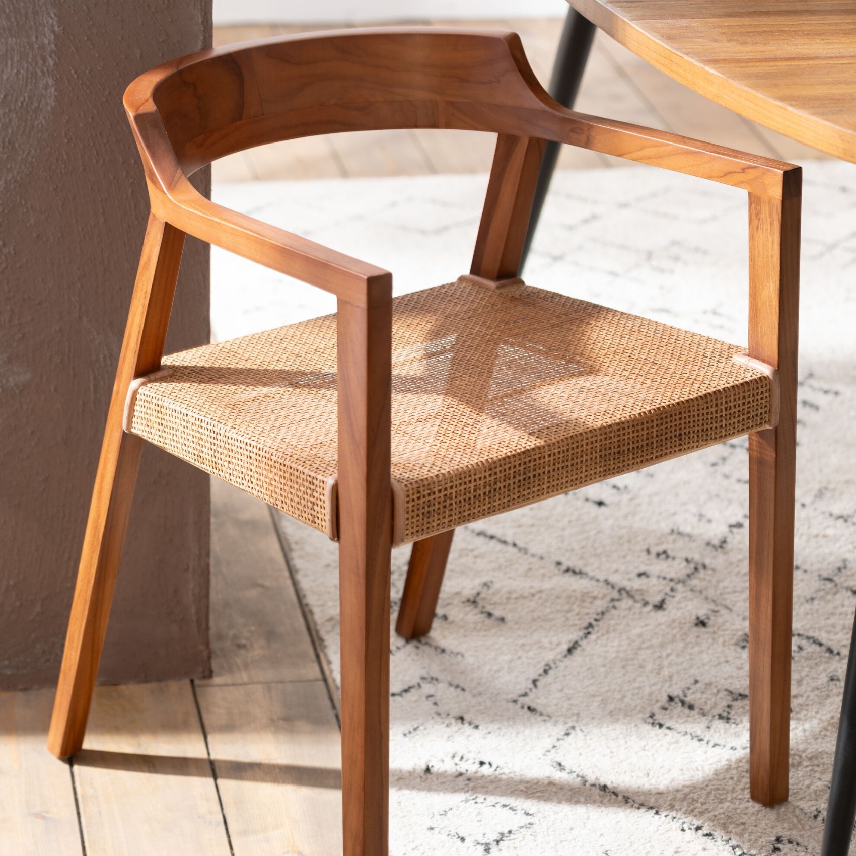 Chaise salle à manger en teck — vue 3