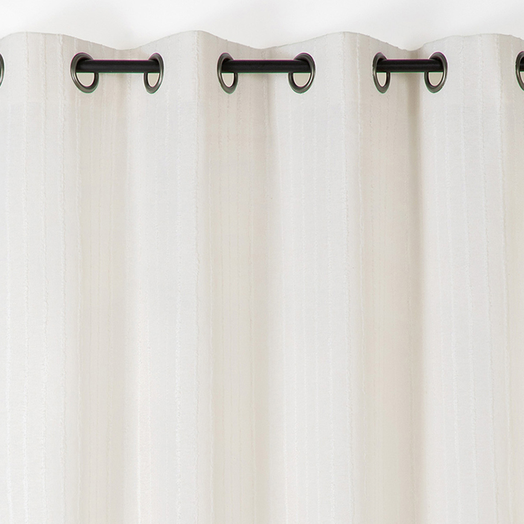 Rideau en lin et coton rayures tuftées — vue 4