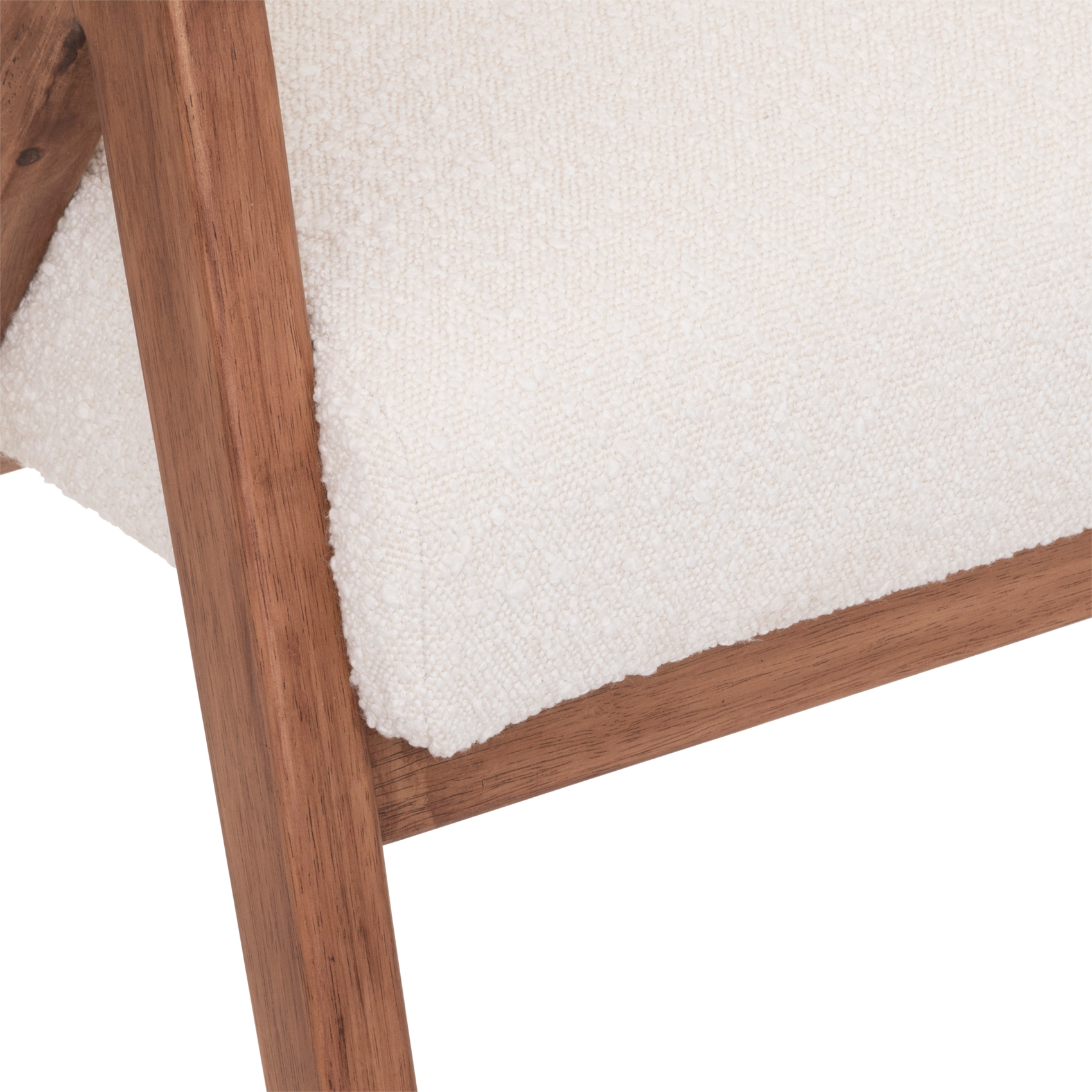 Fauteuil en bouclette avec structure en bois — vue 4