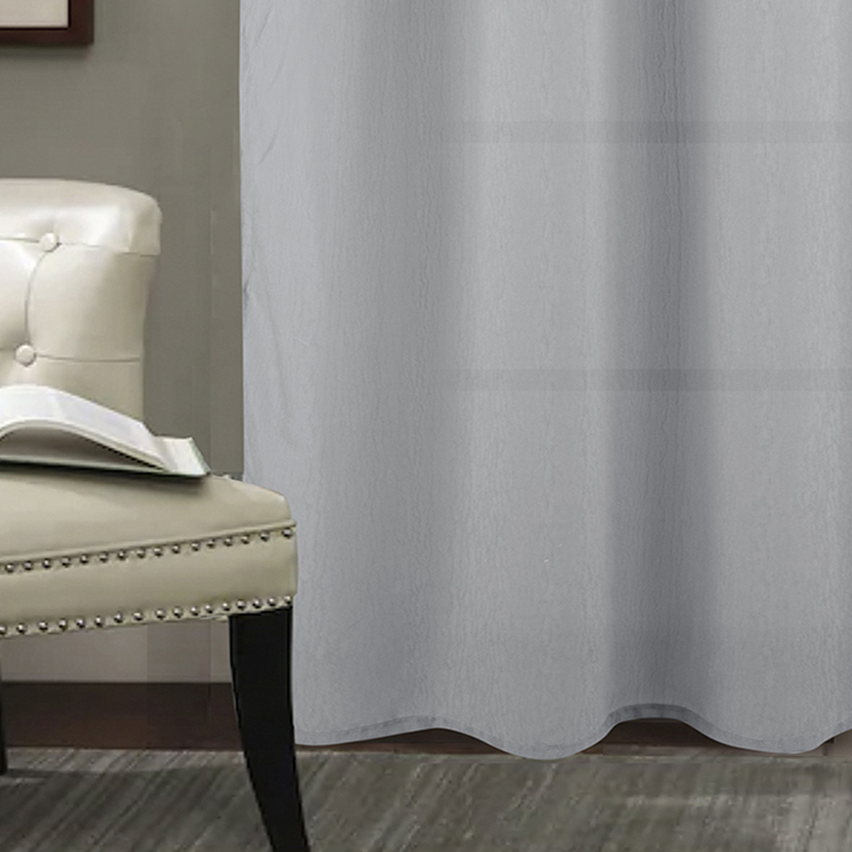 Voilage à oeillets tissé avec relief effet froissé — vue 4