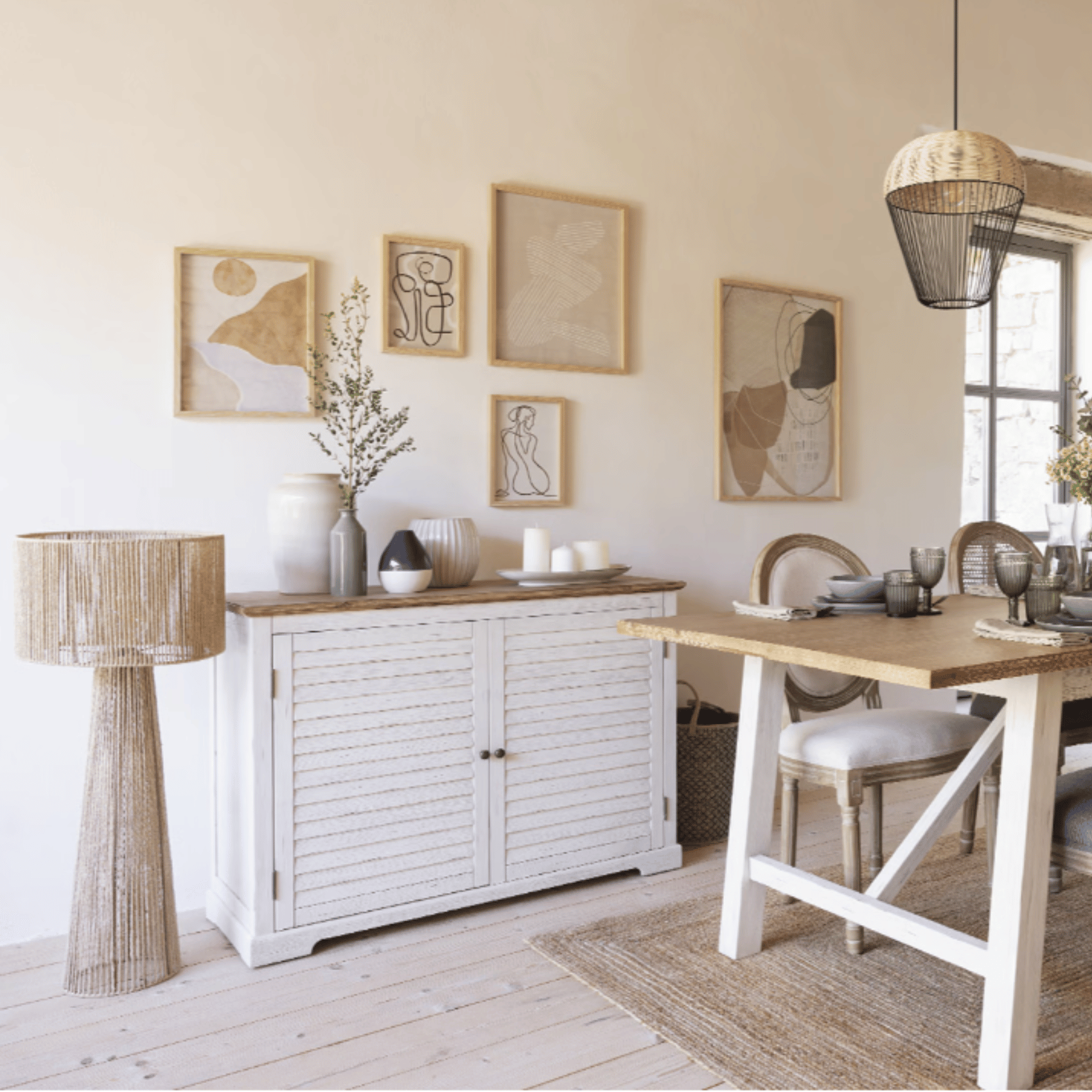 Lampadaire droit style jute — vue 4