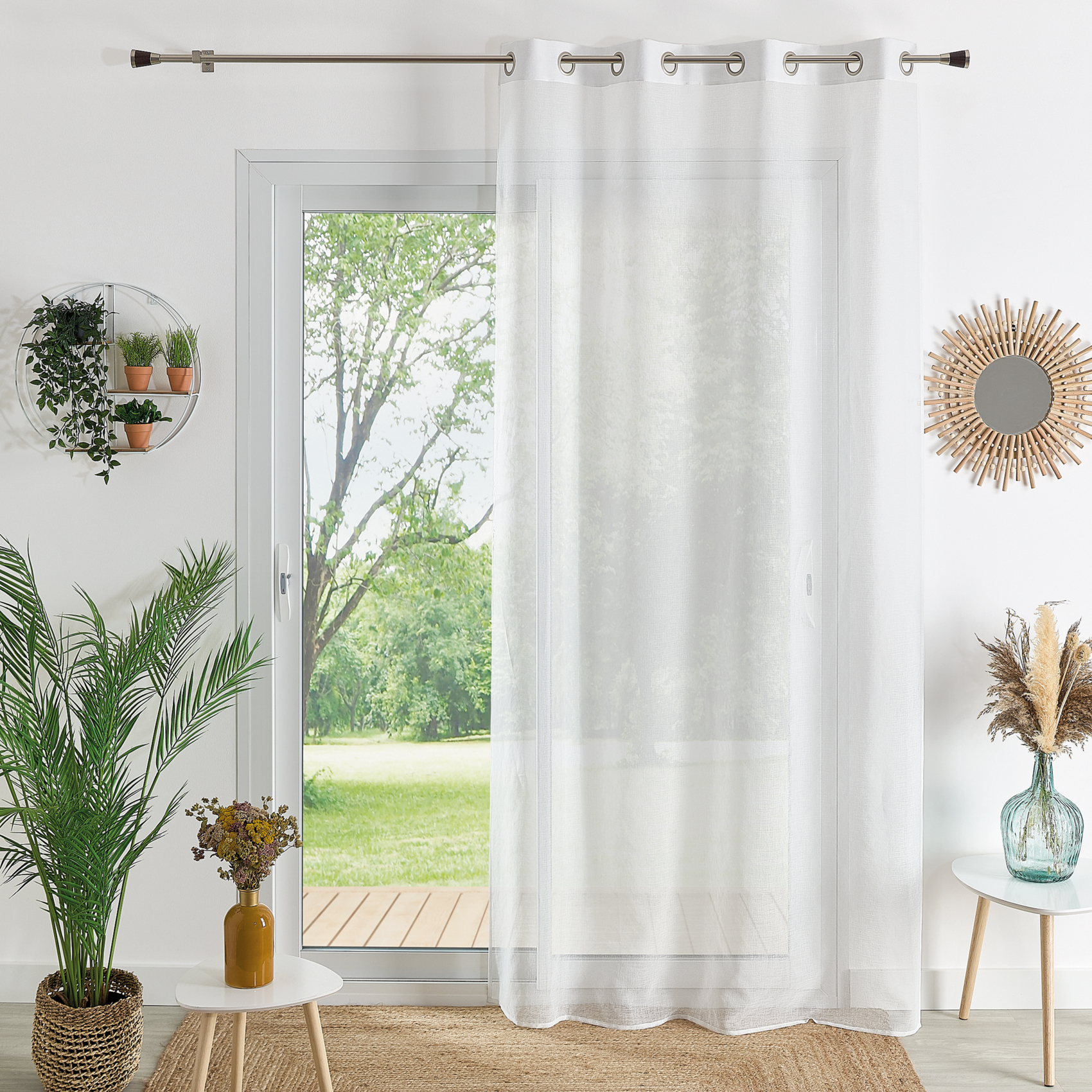 Voilage uni à oeillets grande largeur — vue 3