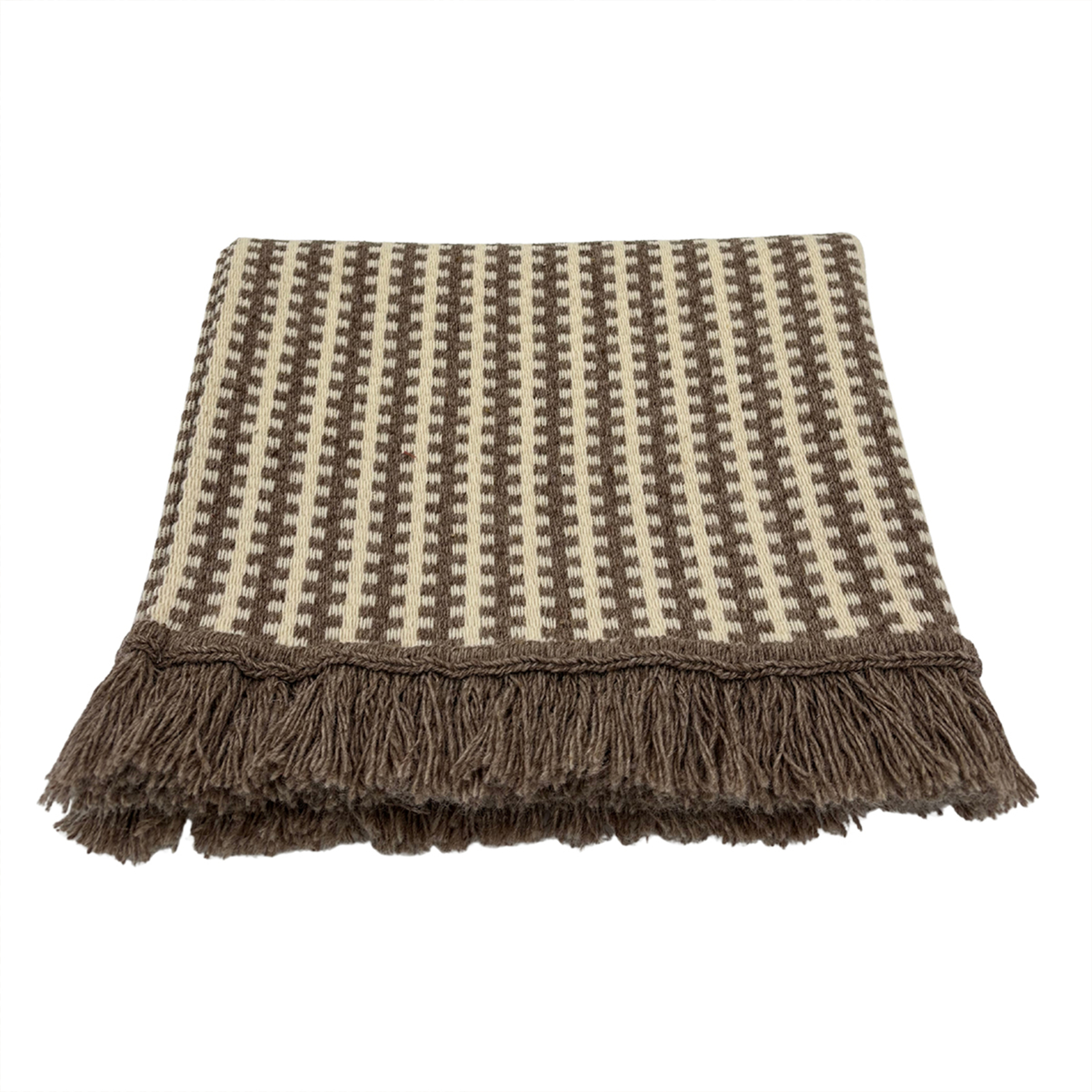 Tapis en laine et coton à motif rayé graphique