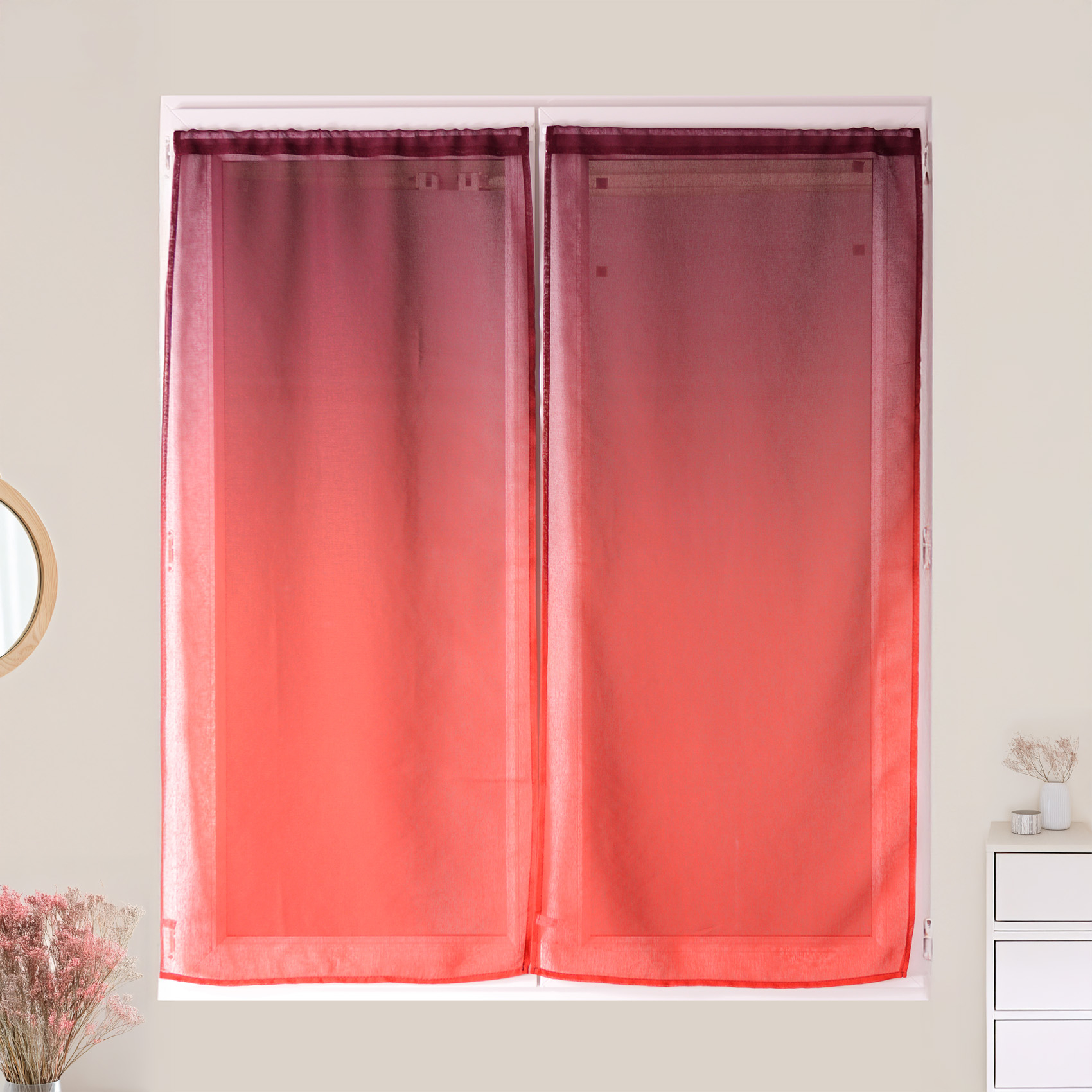 Paire de voilage en étamine imprimée dégradée — vue 4