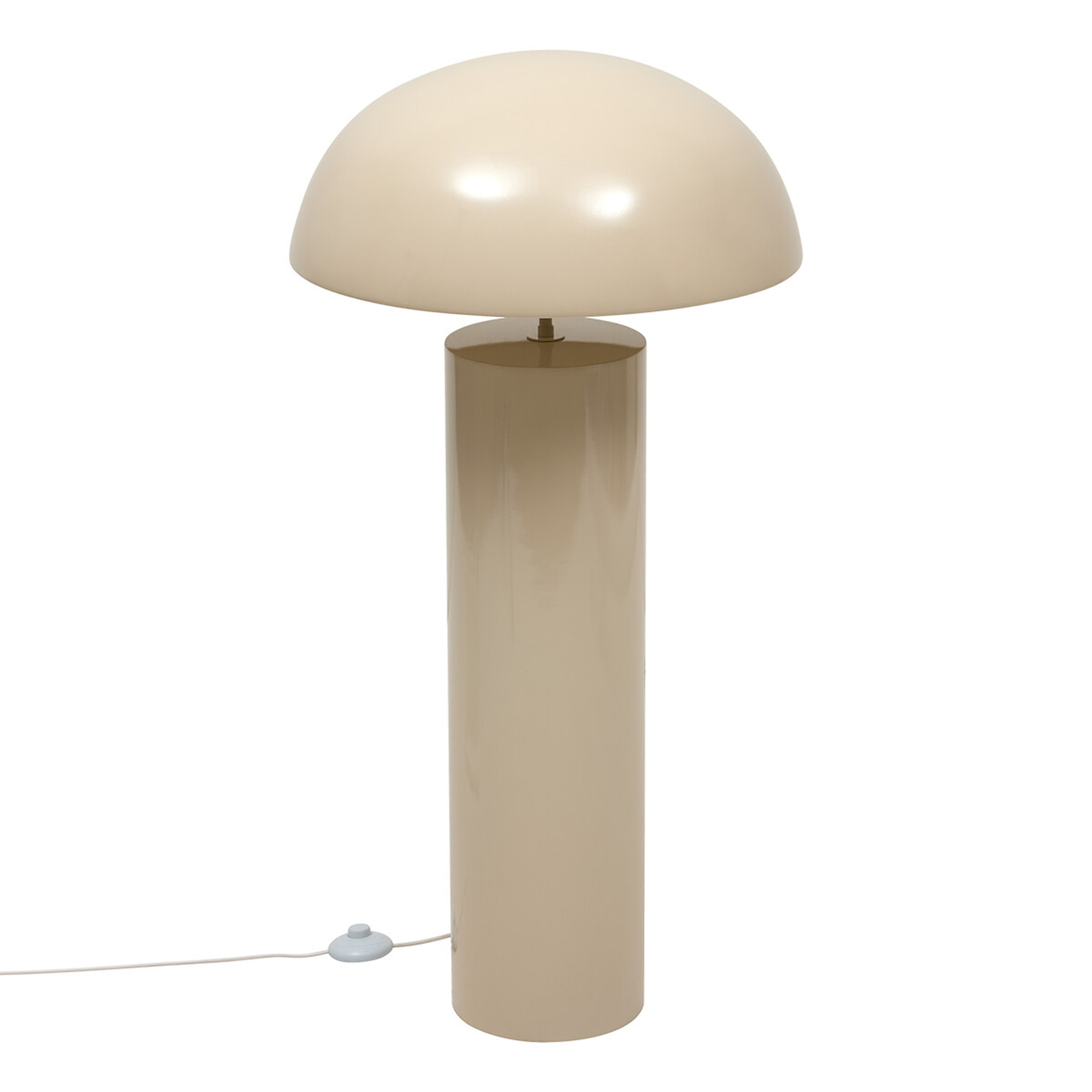Lampadaire champignon en acier avec abat-jour arrondi