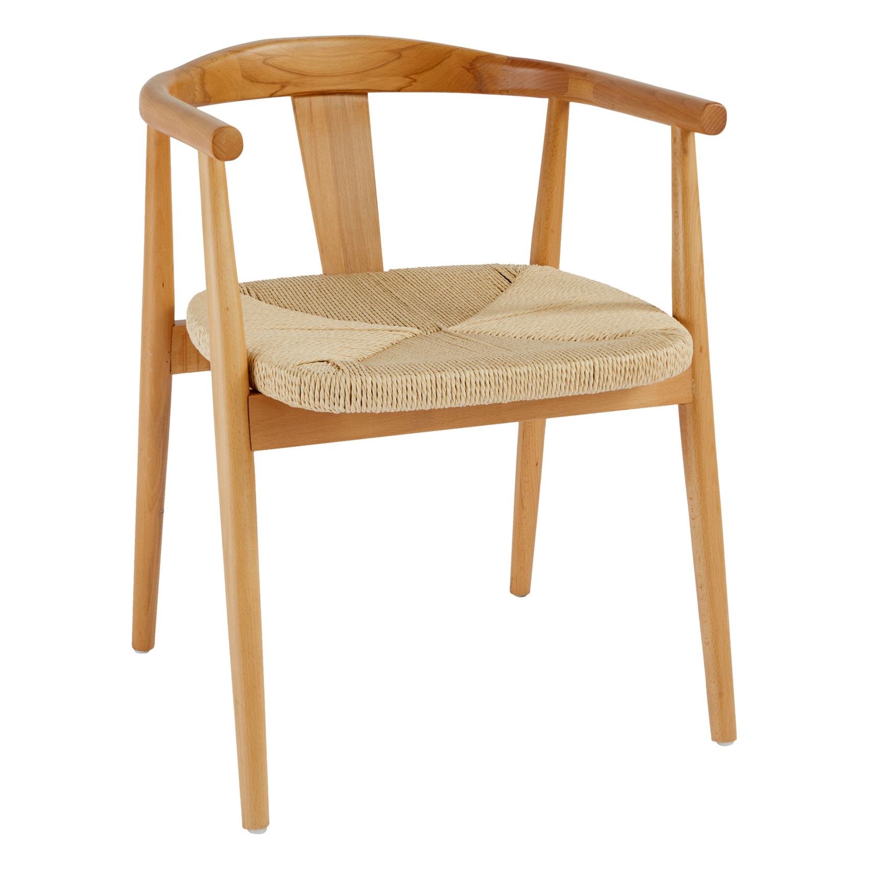 Chaise en bois massif avec assise tressée