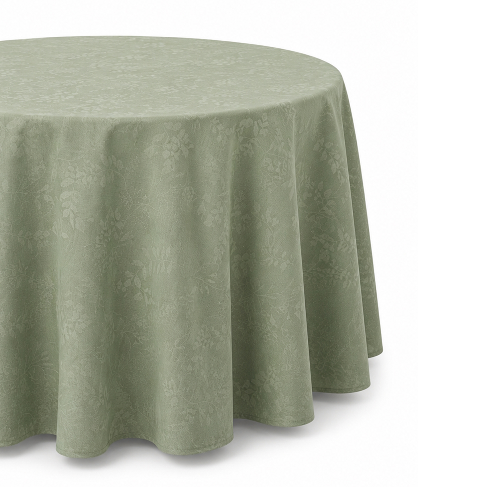 Nappe ronde en polycoton jacquard enduit anti-tache