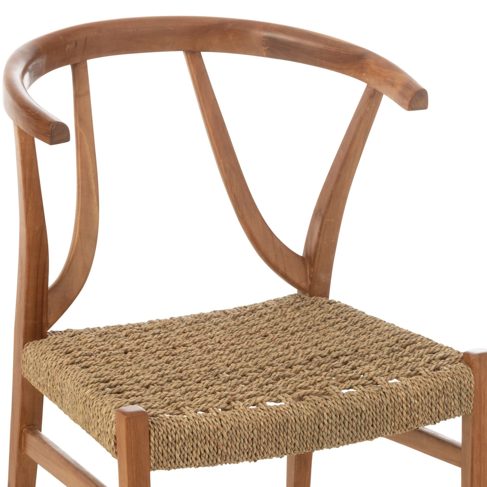 Chaise en bois de teck et rotin tressé — vue 5