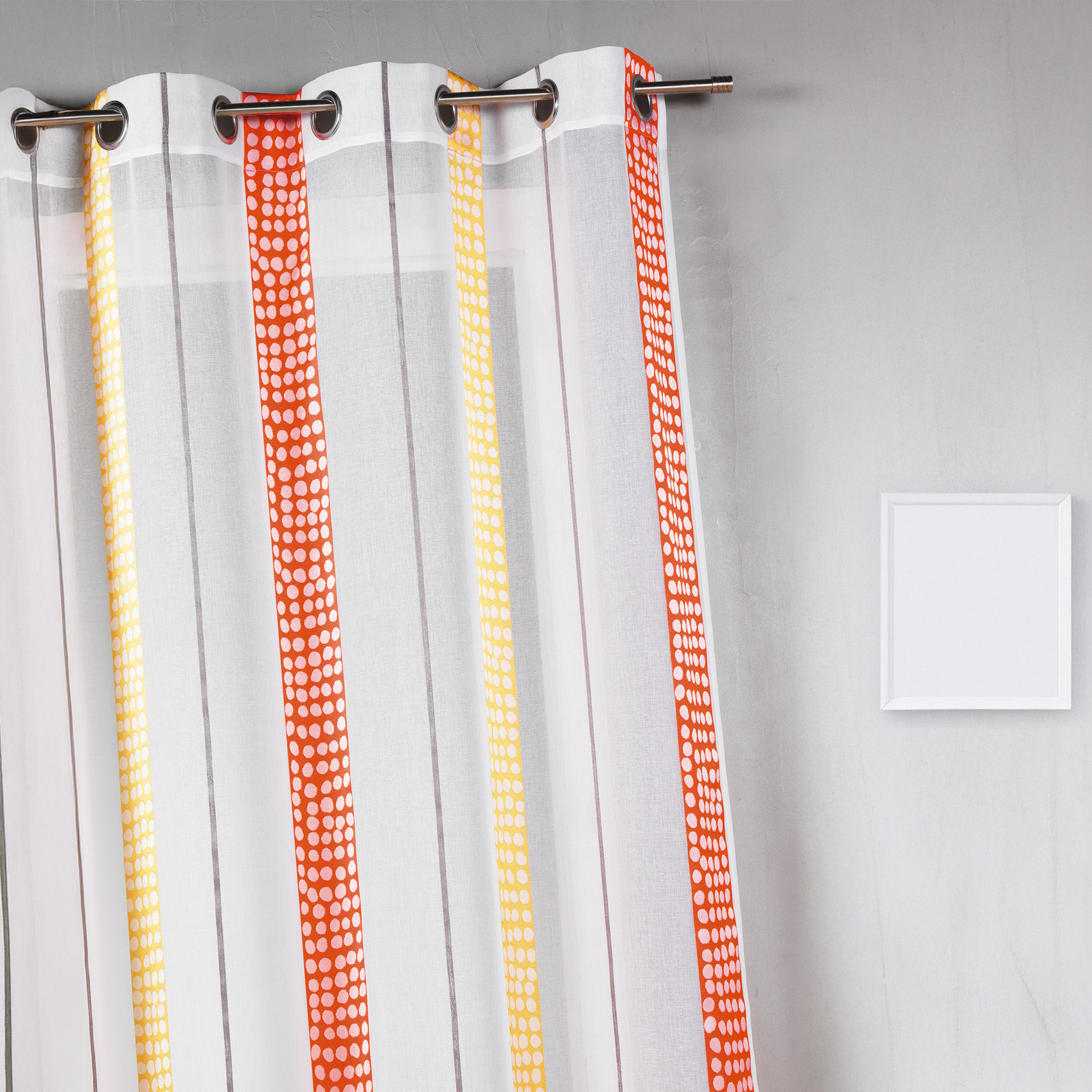 Voilage en étamine à rayures verticales à pois — vue 6