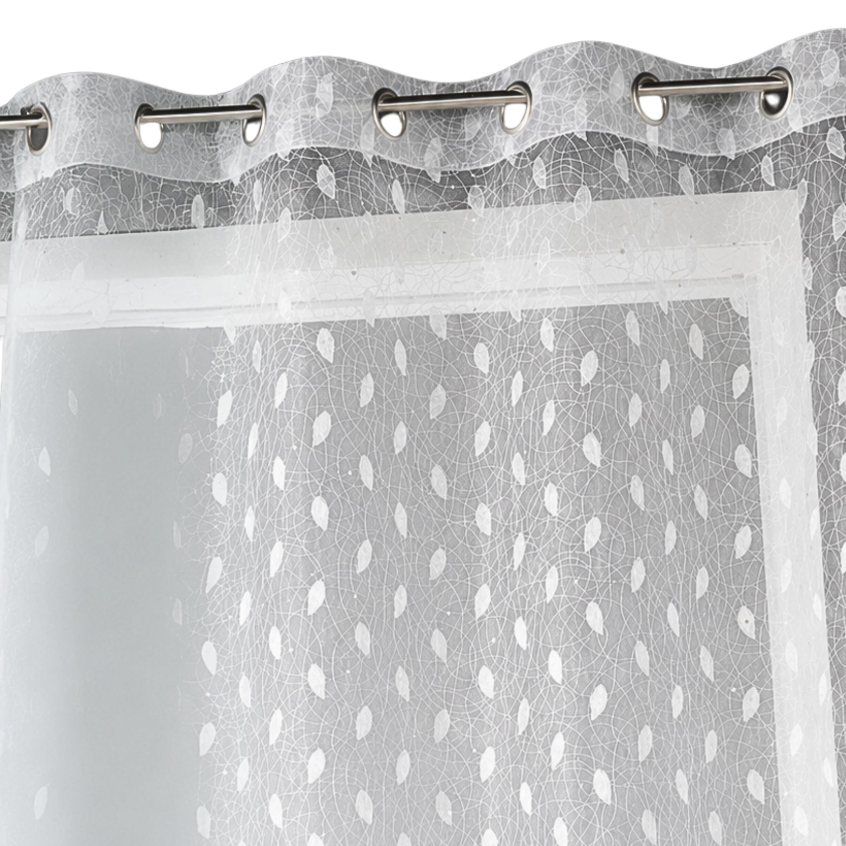 Voilage organza brodé à imprimés fantaisies — vue 3
