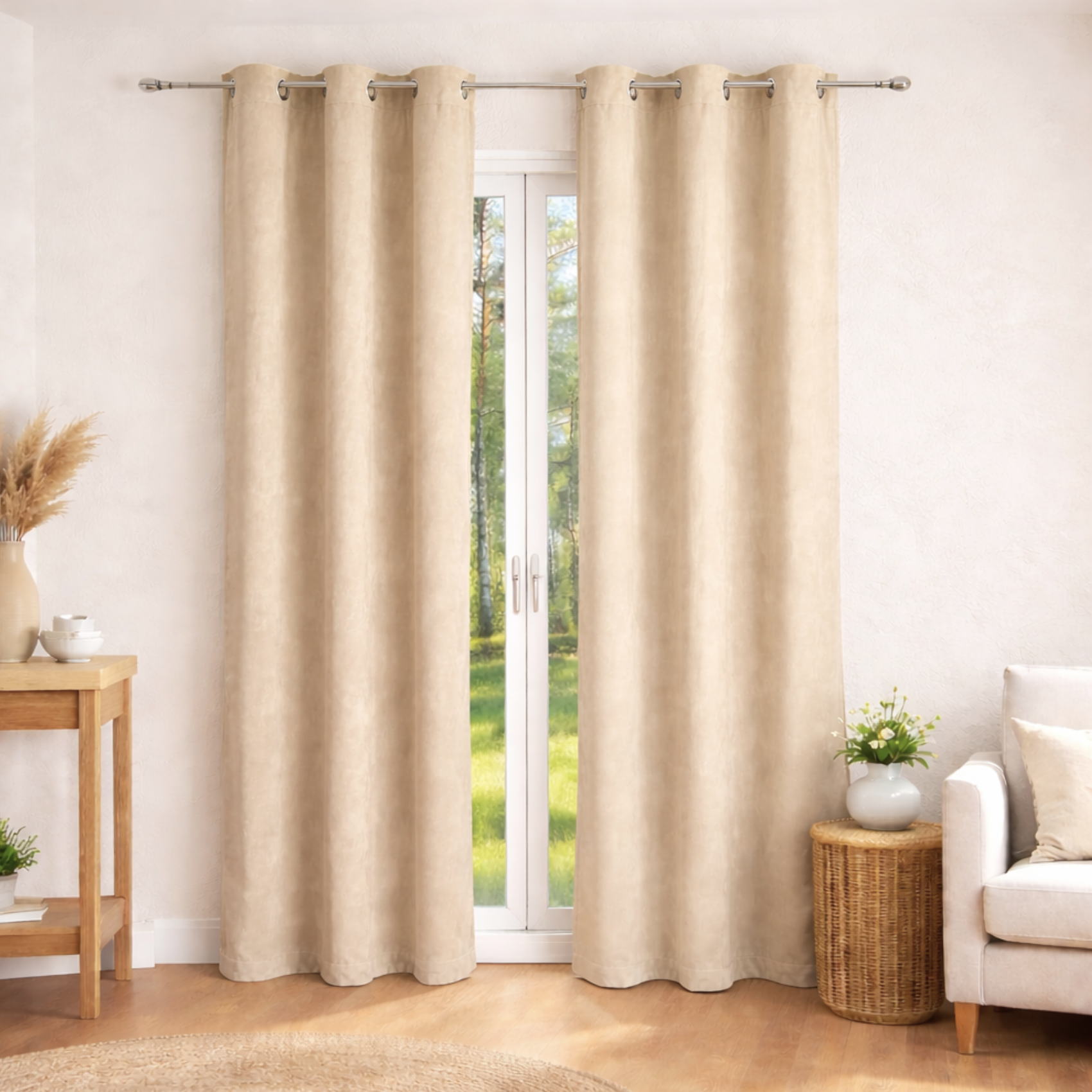 Rideau uni effet daim