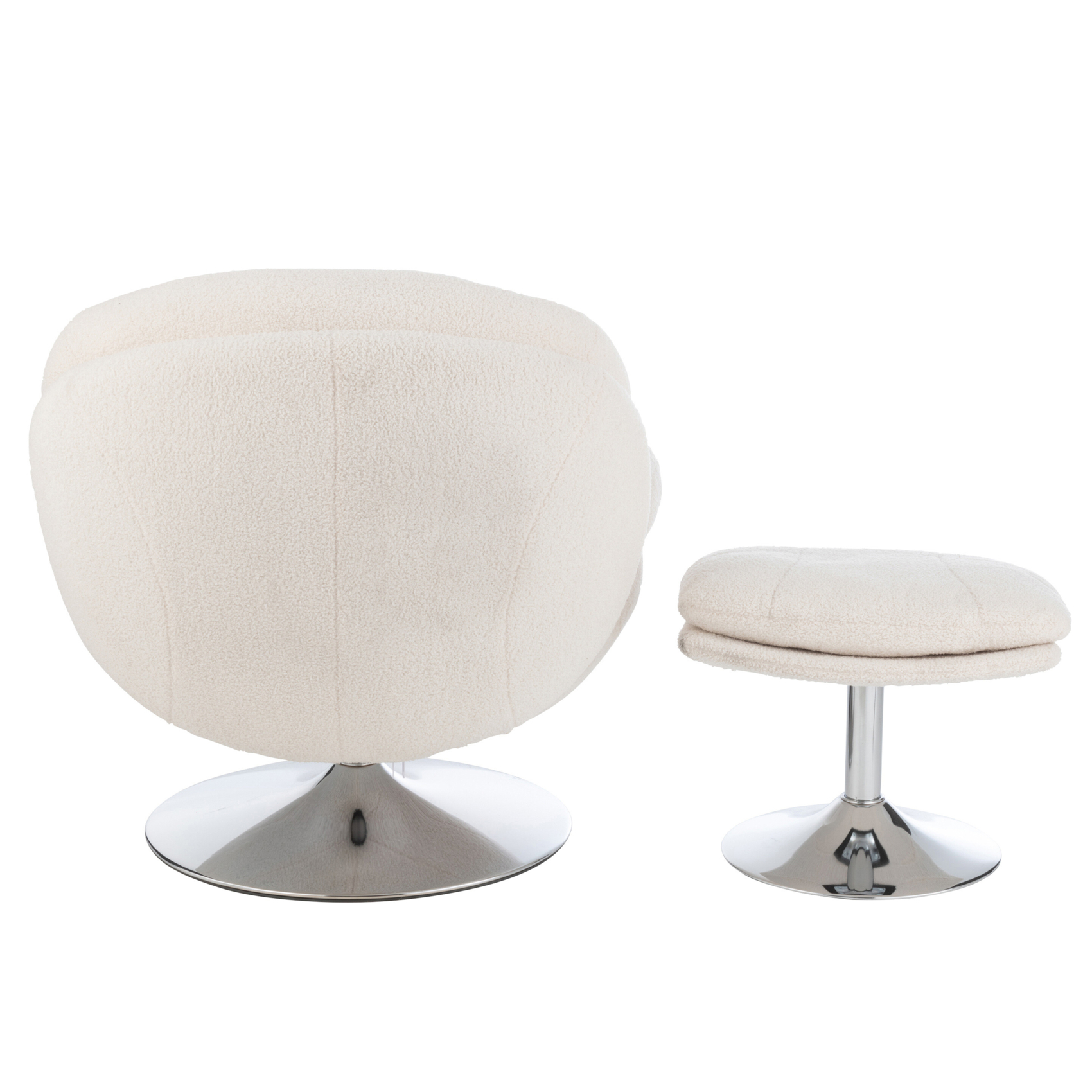 Fauteuil relax et repose pied effet velours texturé — vue 4
