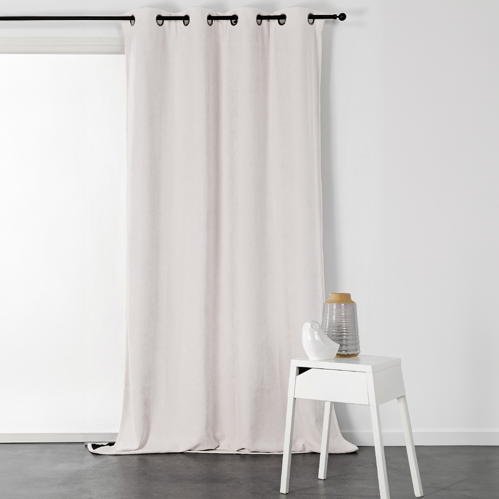 Rideau à Oeillets Isolant et Déperlant Effet Velours