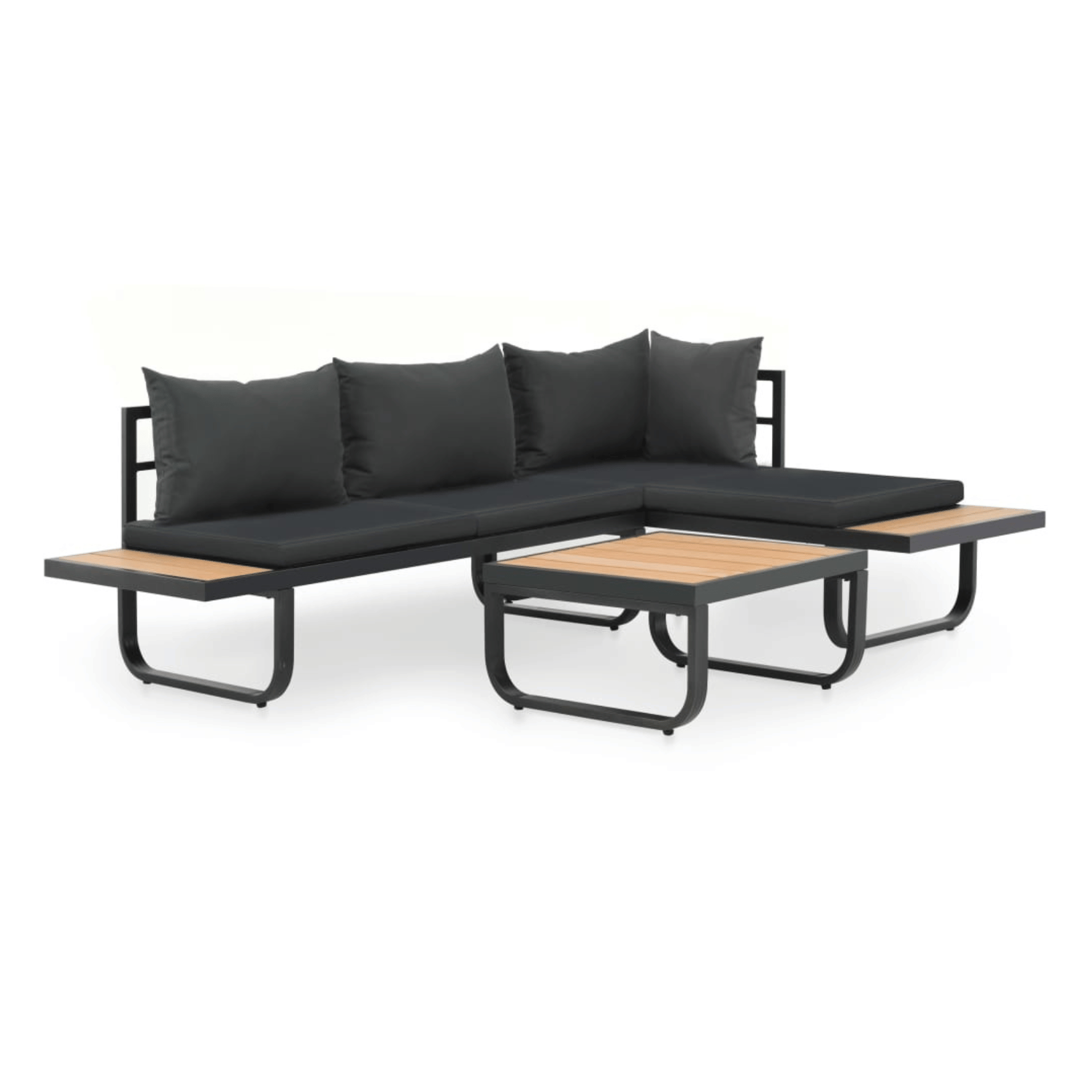 Canapé d'angle extérieur 2 places avec coussins