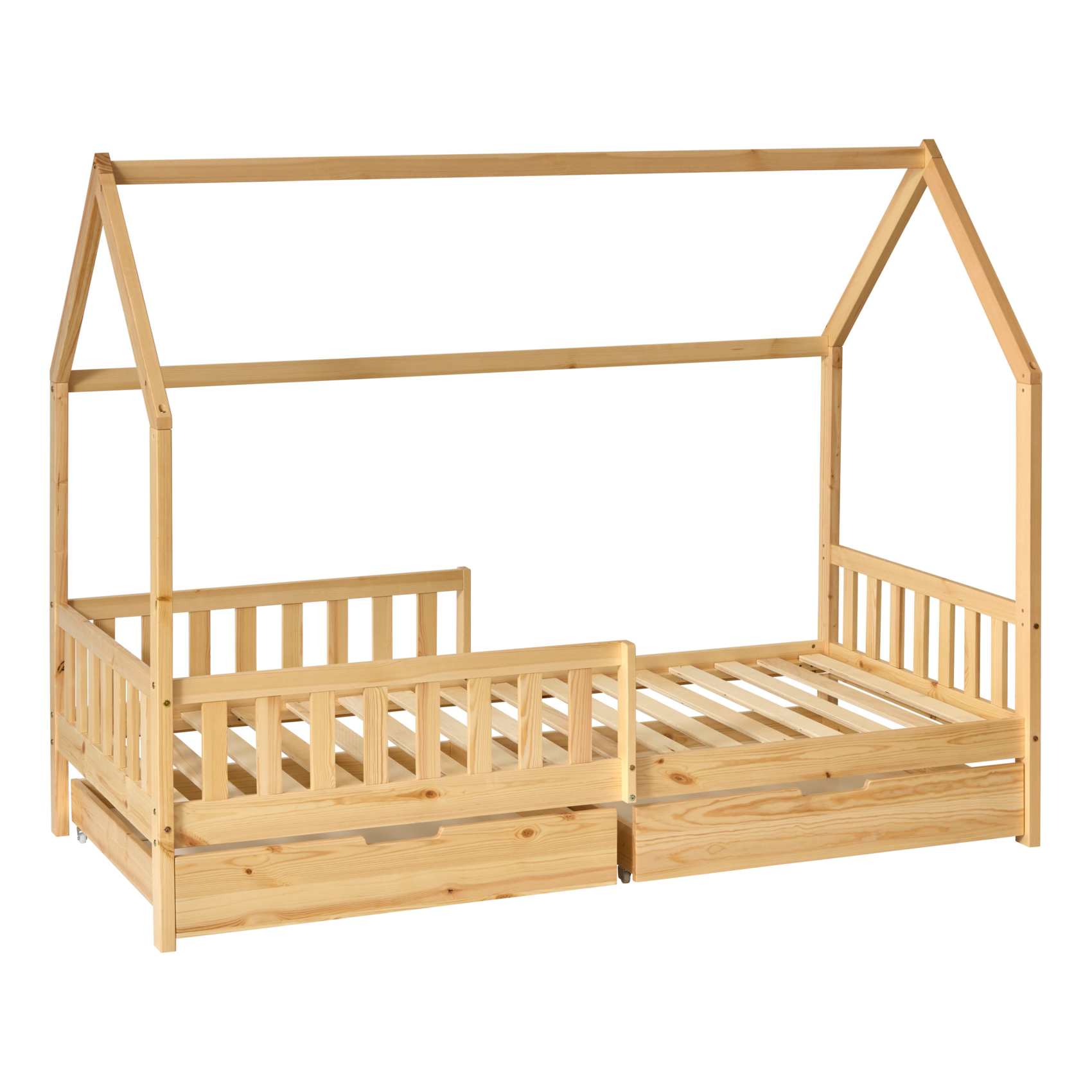 Lit cabane enfant en bois avec rangements intégrés
