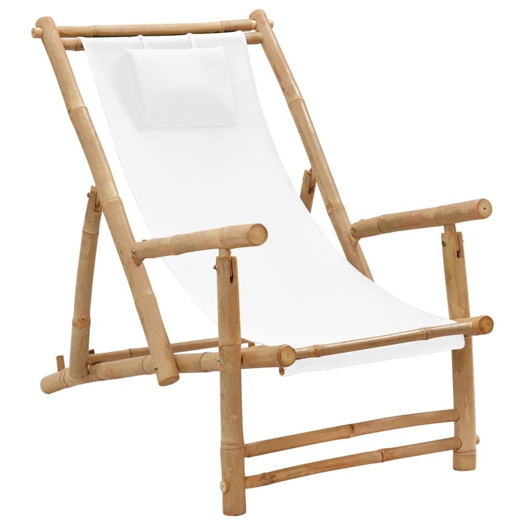 Chaise longue pliante en bambou