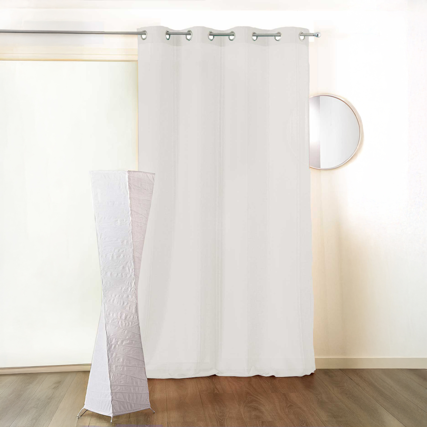 Voilage en Poly/Lin et Oeillets en Alu Brossé