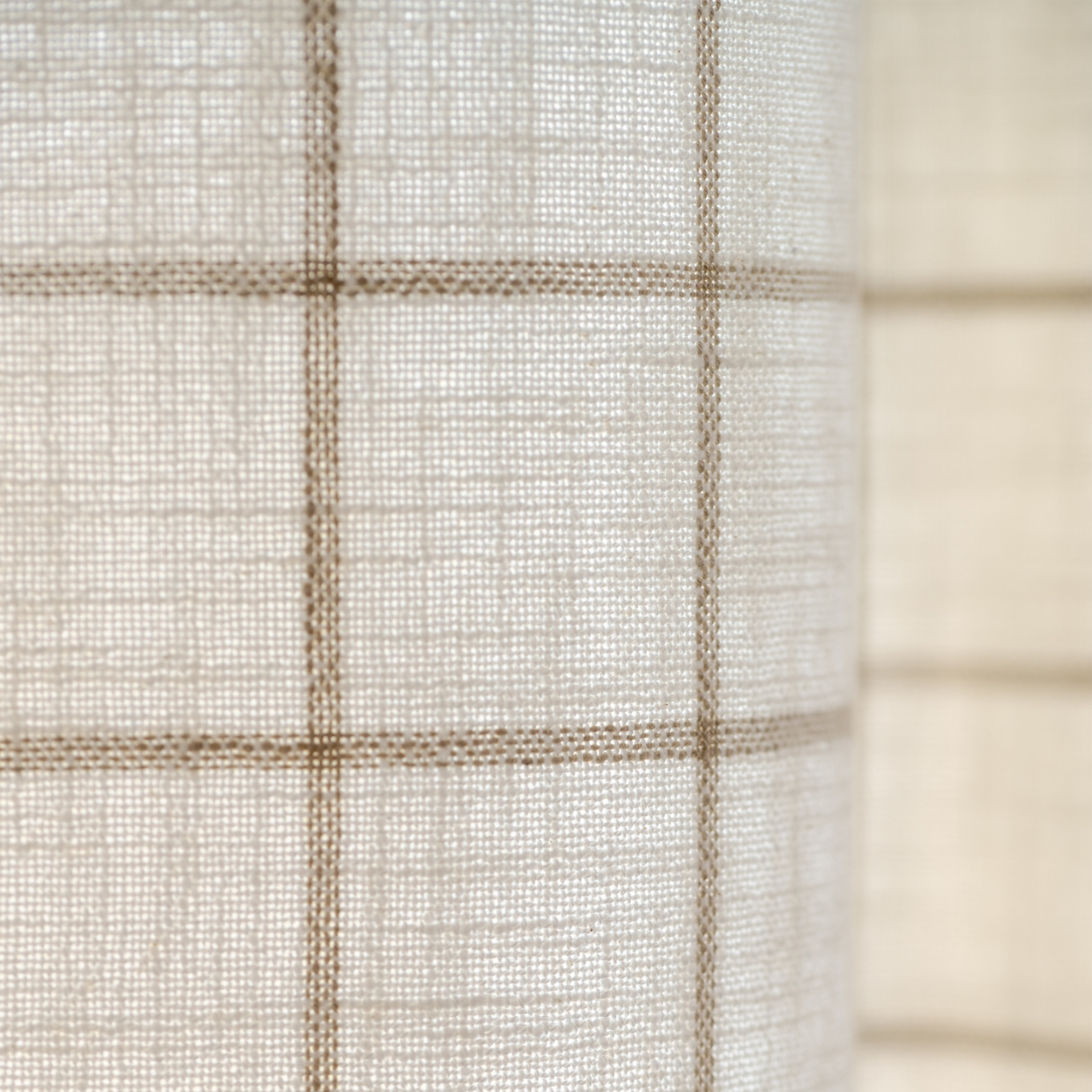 Rideau 100% coton à carreaux beige LOURMARIN — vue 4