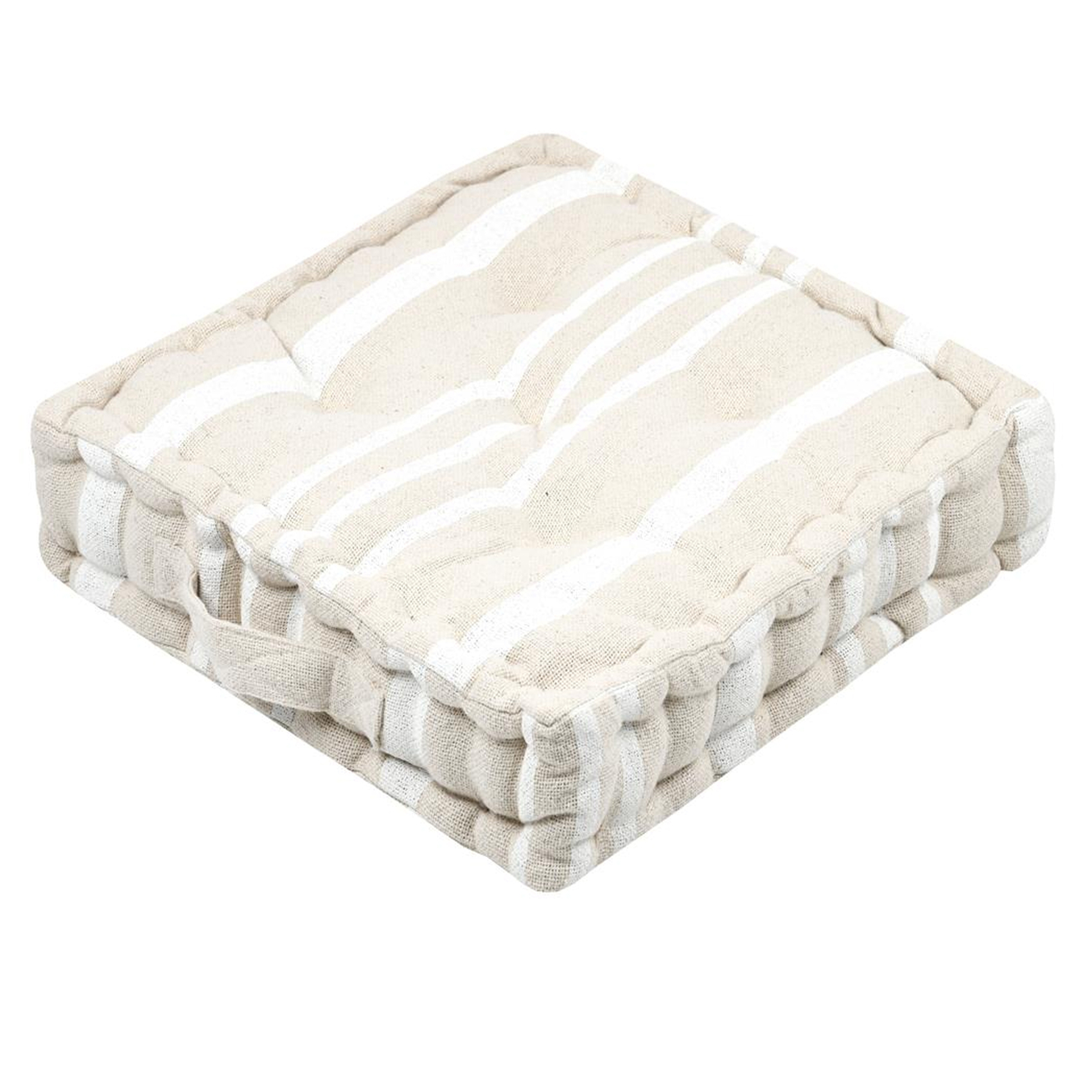 Coussin de sol 100% coton épais et moelleux à rayures