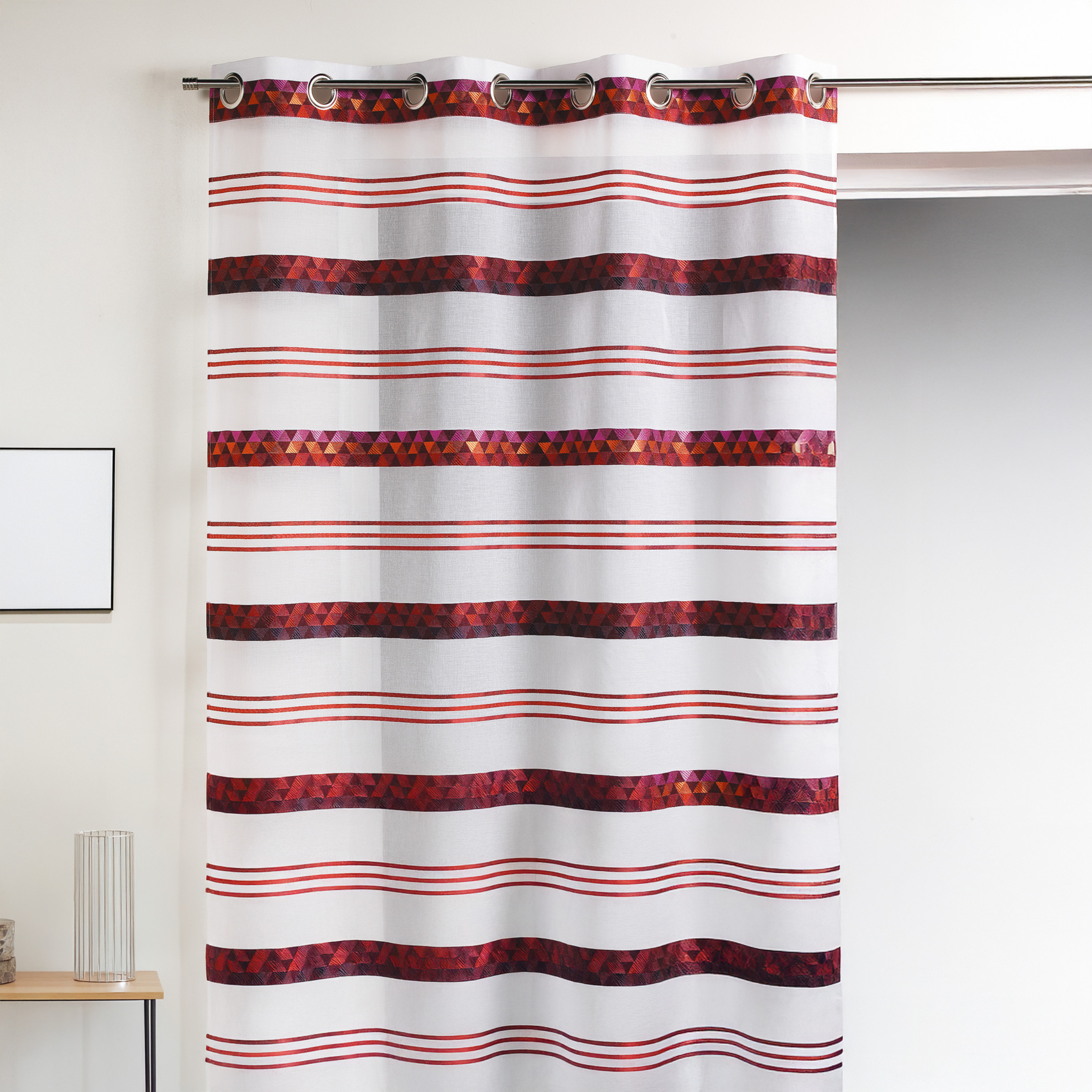 Voilage Jacquard en étamine géométrique — vue 3