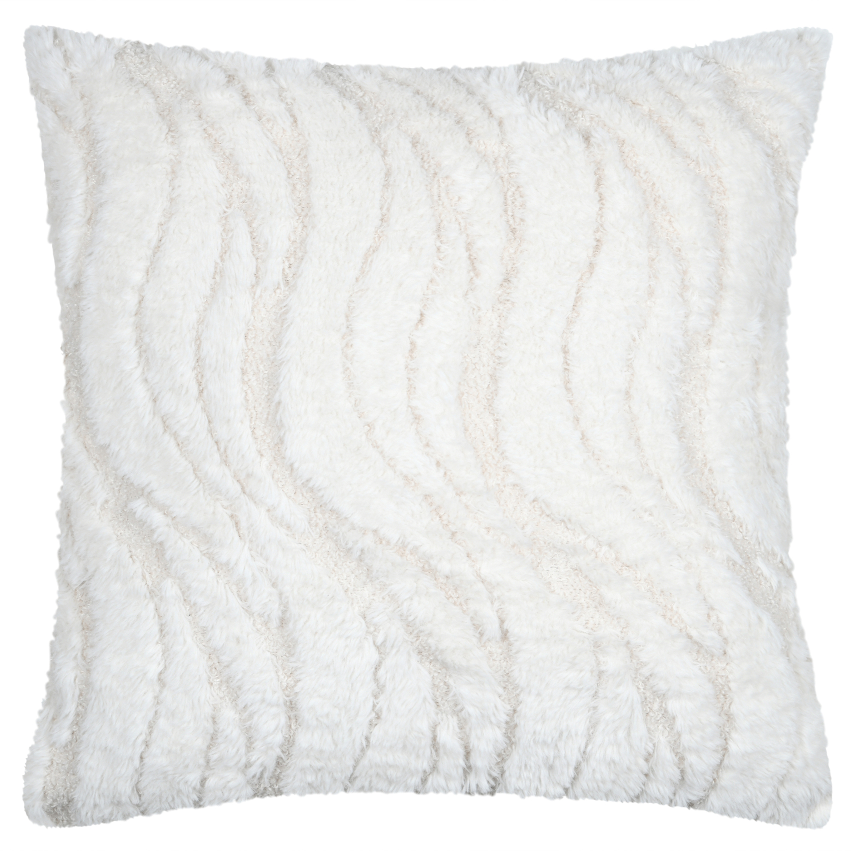 Coussin imitation fourrure vagues