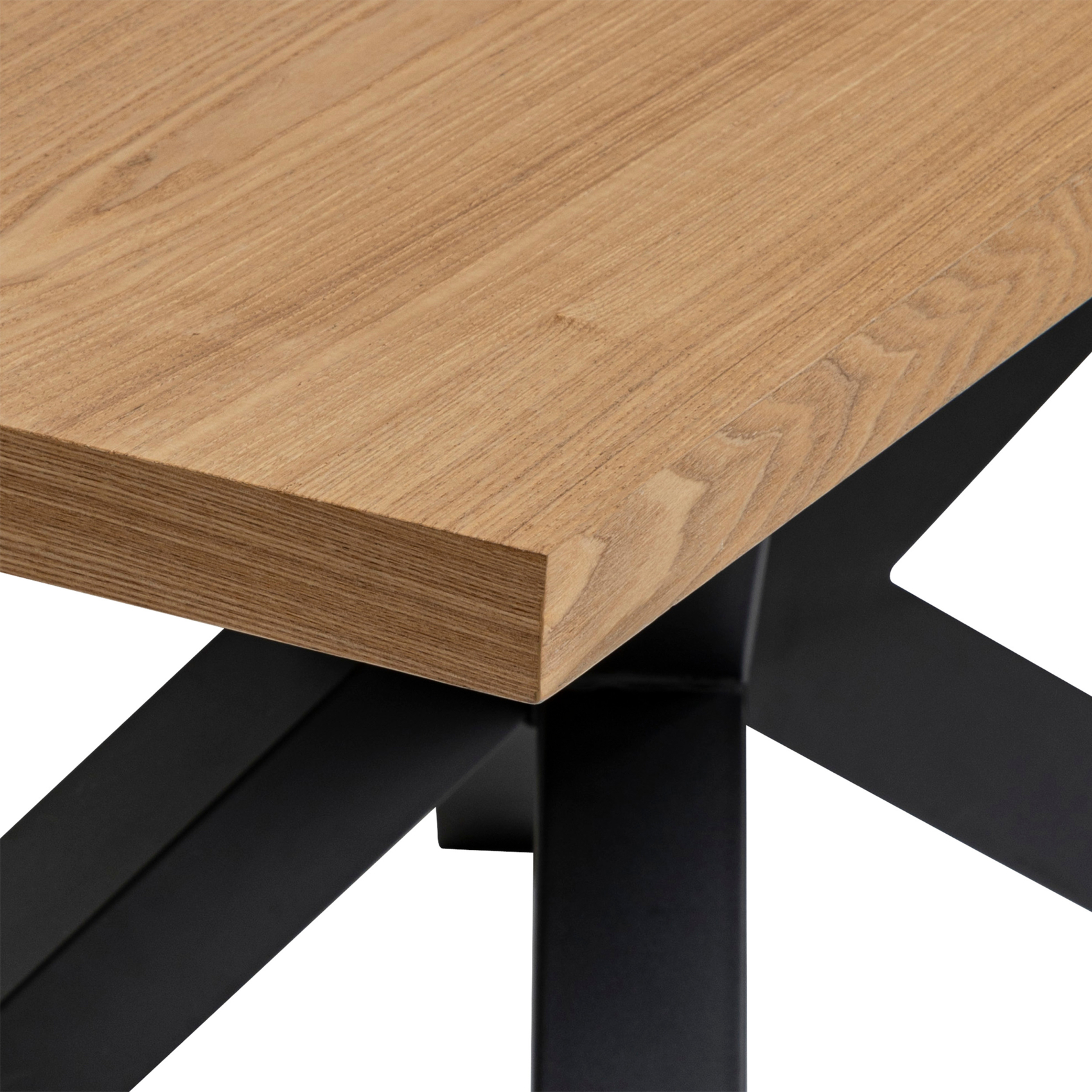 Table à manger extensible aspect bois avec piètement croisé — vue 4