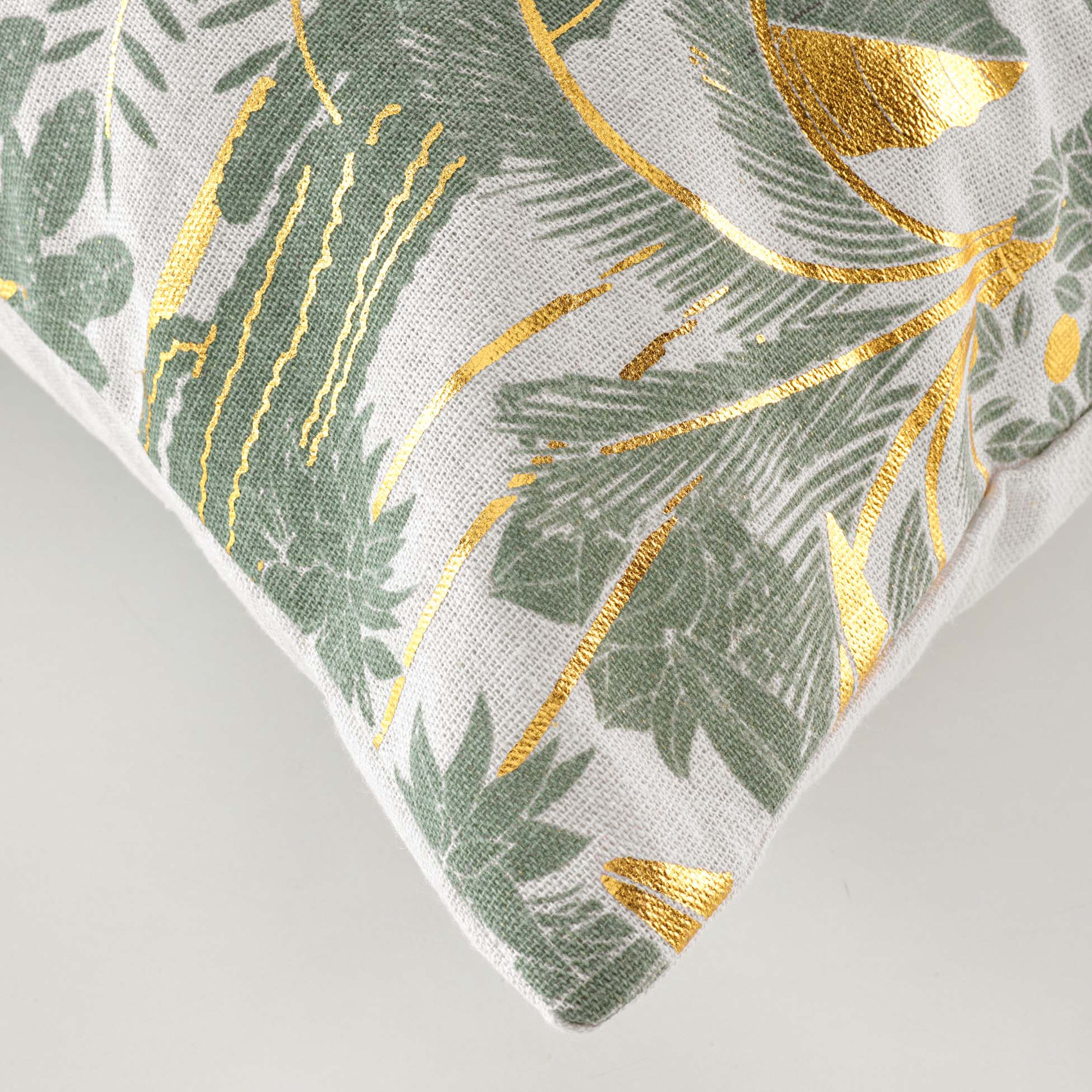Coussin vert imprimé doré — vue 3