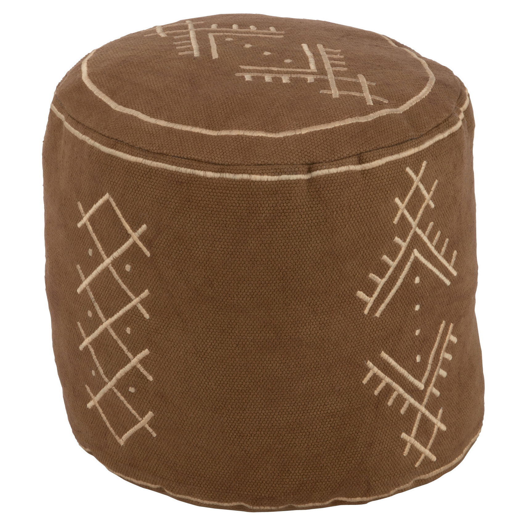 Pouf cylindre motifs ethniques en coton — vue 6