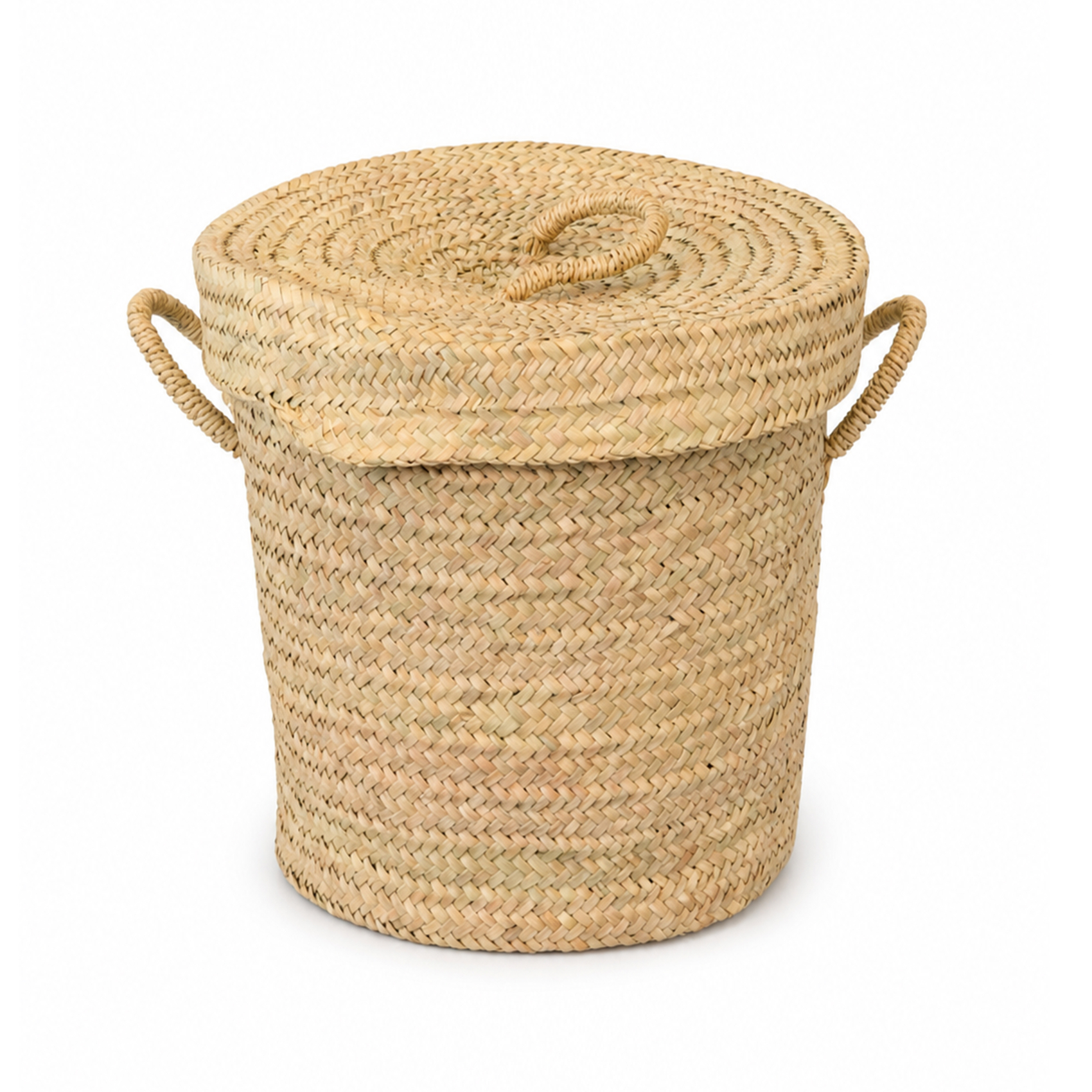 Panier chevron avec couvercle et anse