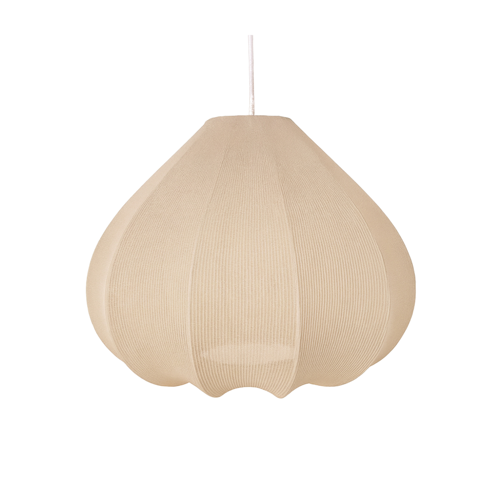 Abat-jour pour suspension en tissu texturé forme goutte