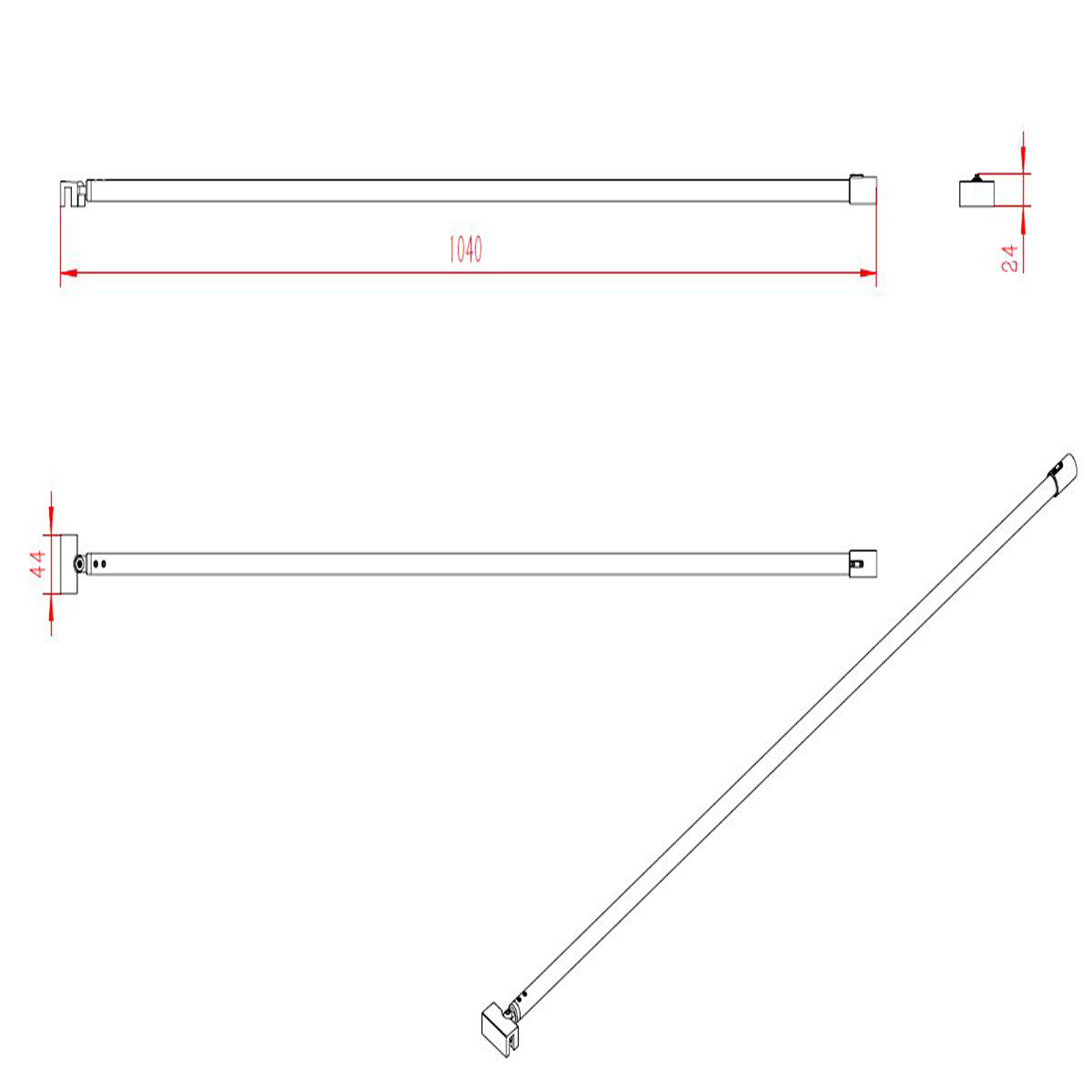 Barre de fixation 100 cm recoupable pour douche italienne — vue 4