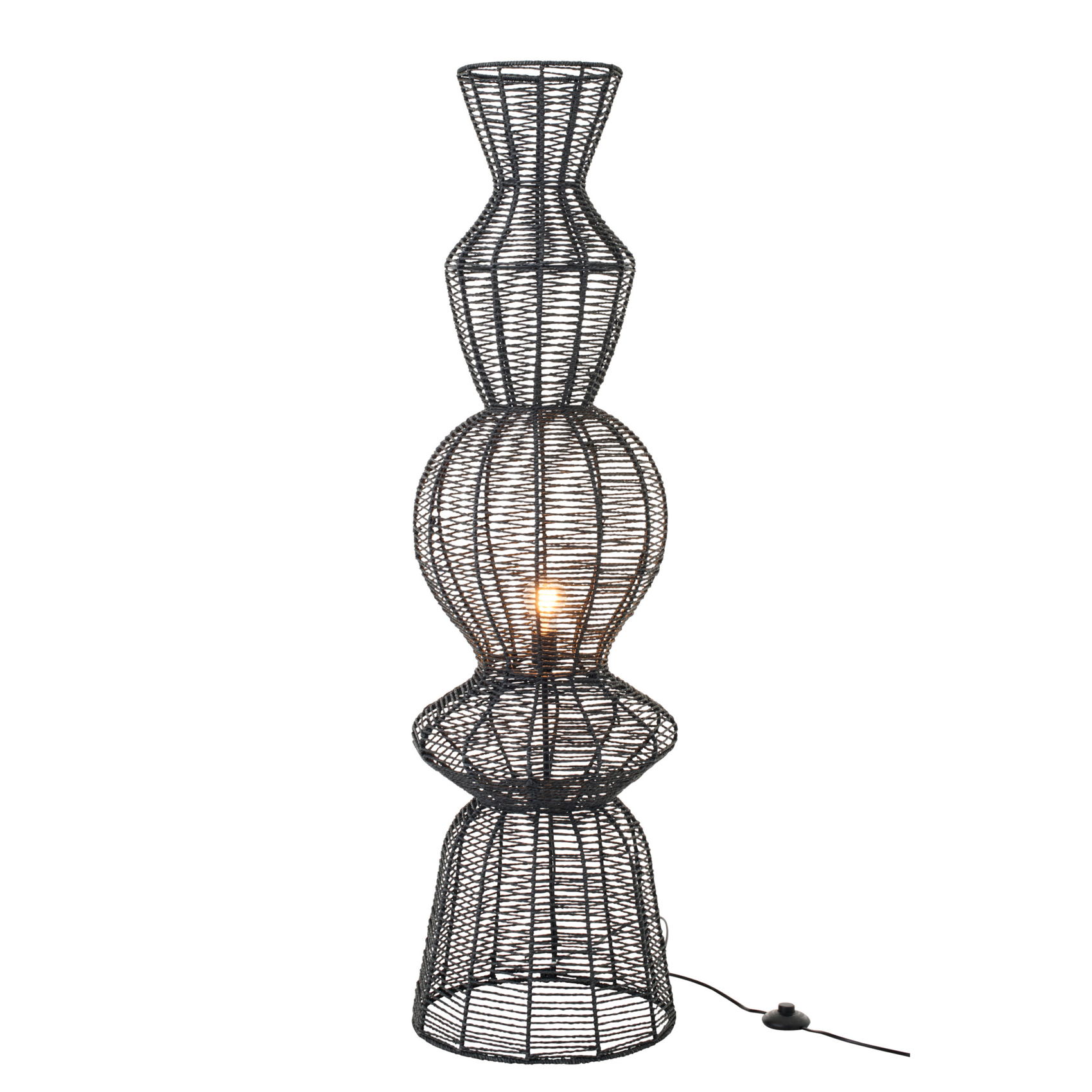 Lampadaire métal ajouré structure sculpturale — vue 3