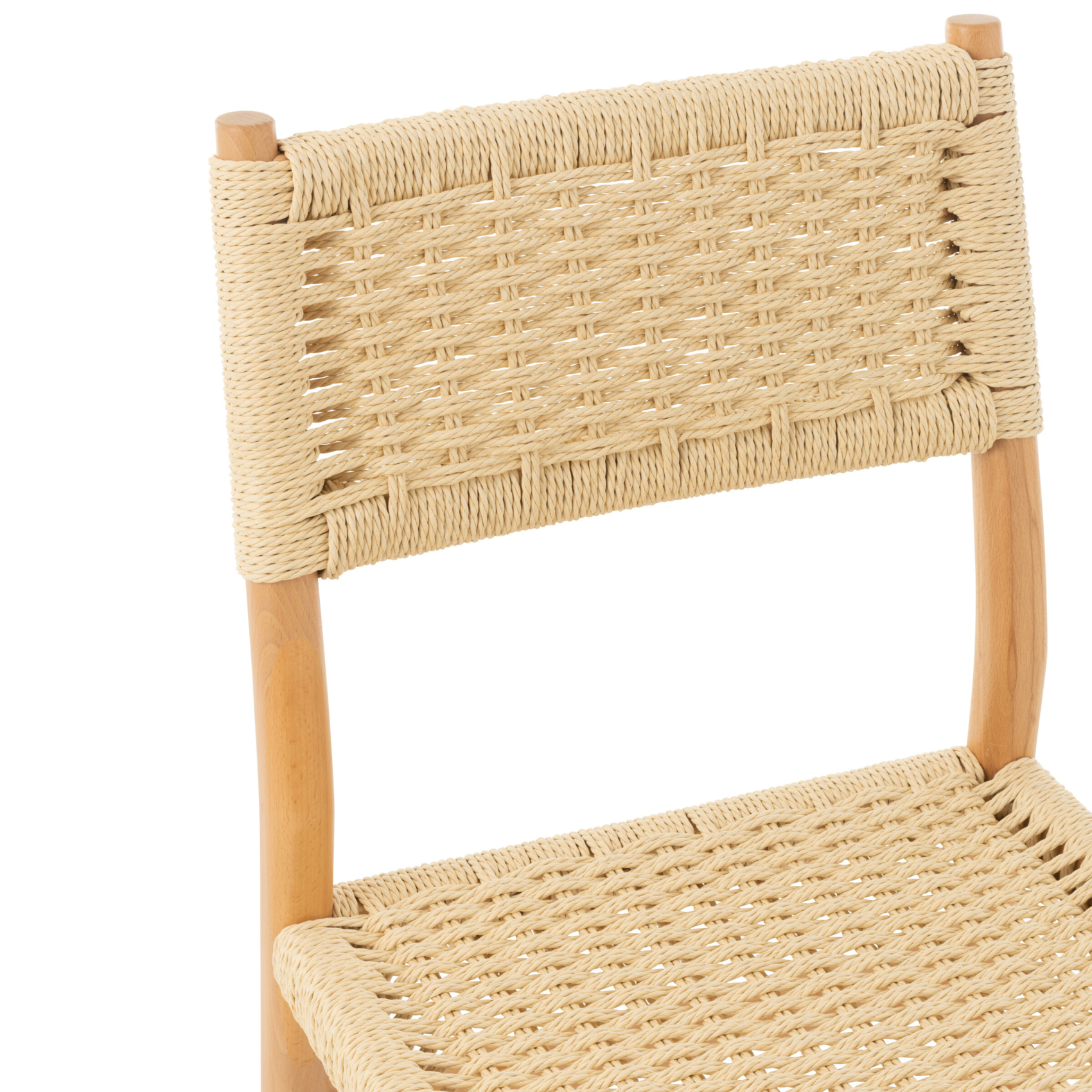 Chaise salle à manger en bois de hêtre et corde — vue 5