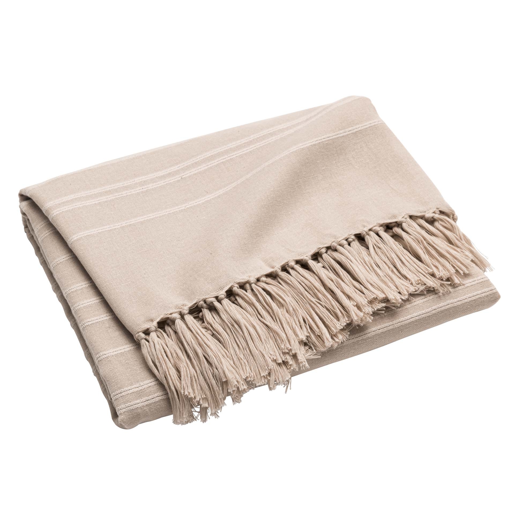 Plaid coton à franges grand format — vue 5