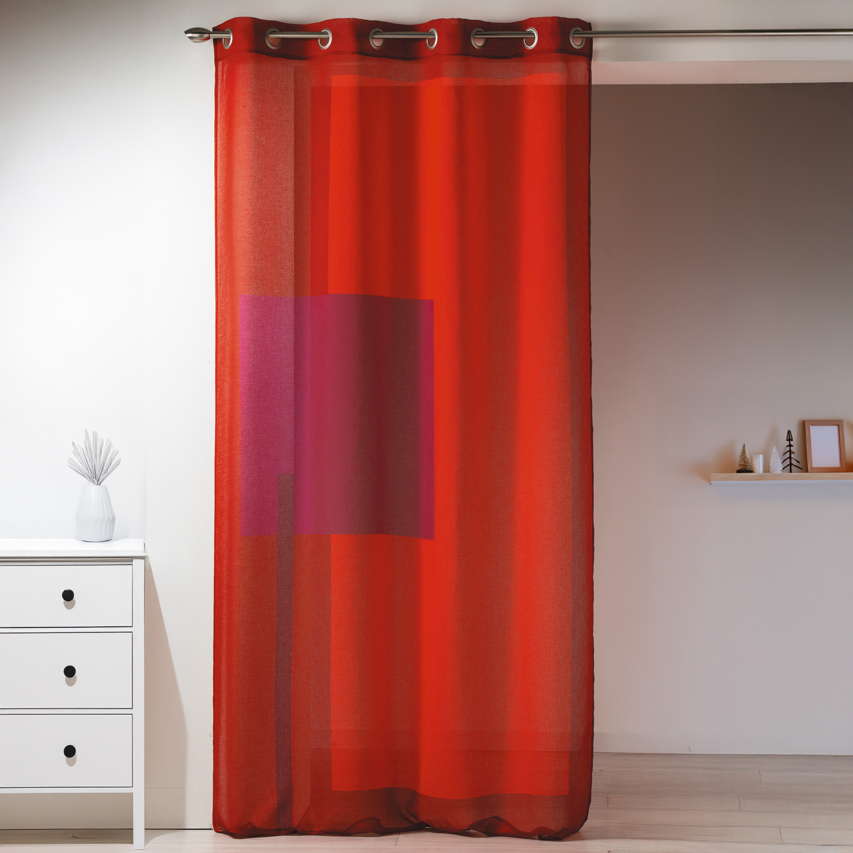 Voilage en étamine imprimée à motifs graphiques — vue 3