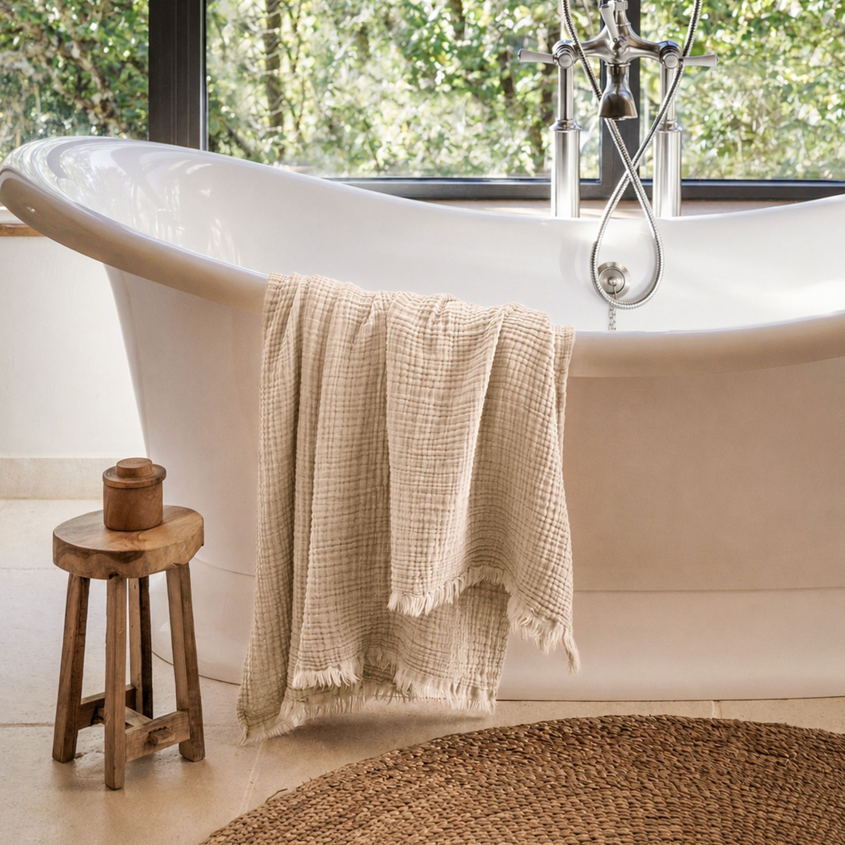 Drap de bain en gaze de coton — vue 3