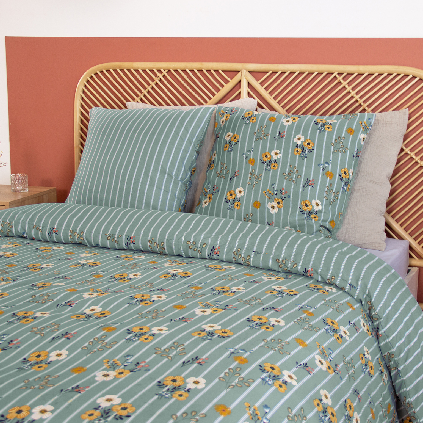 Parure de lit 3 pièces motif bouquets floraux — vue 5