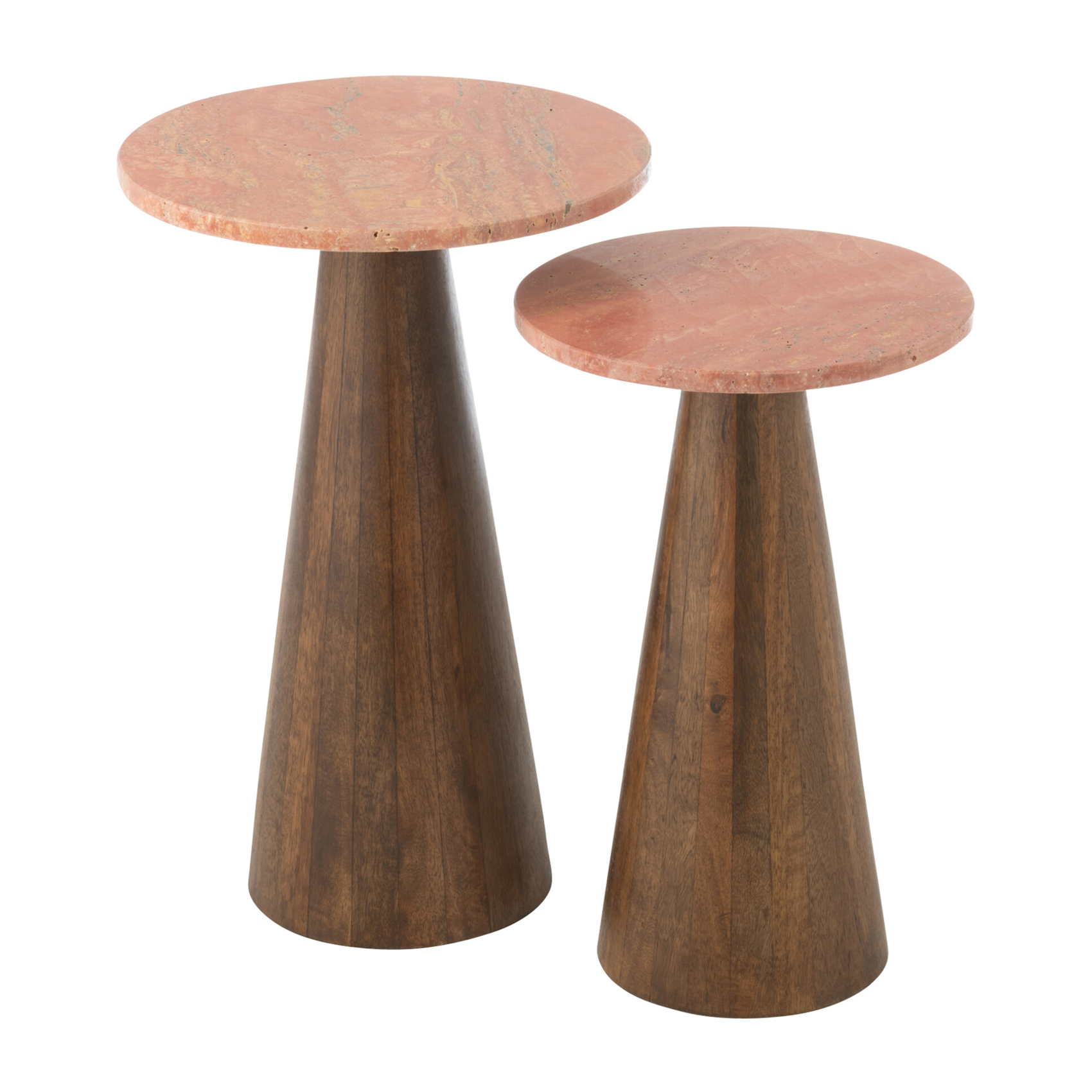 Lot de 2 tables d’appoint en bois effet marbre — vue 5